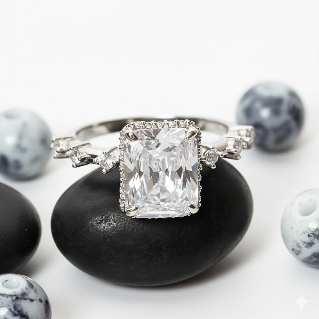 Radiant Cut Sparkle Ring