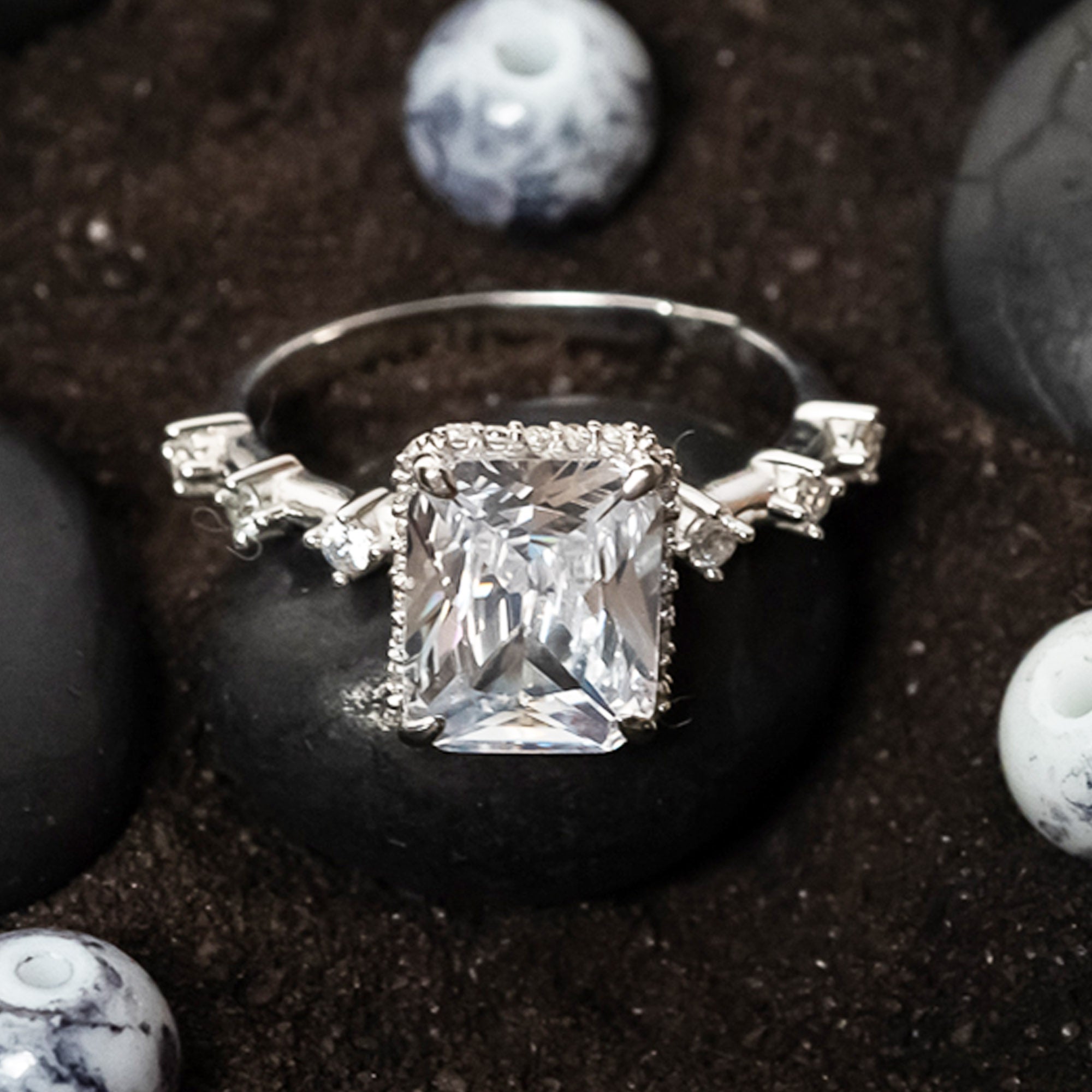 Radiant Cut Sparkle Ring