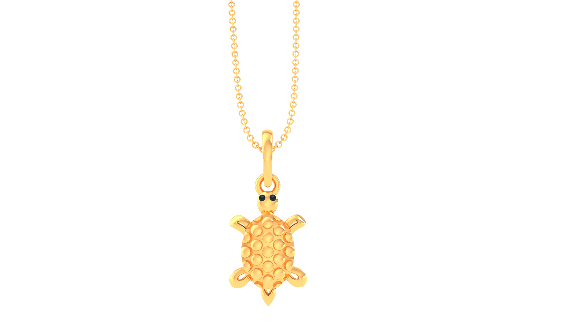 Silver Animal-Themed Inspired Turtle Figure Yellow Gold Pendant For Kids