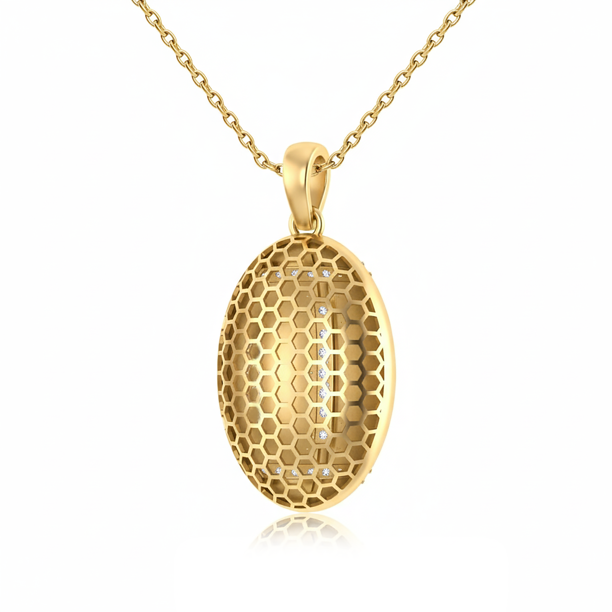 Yellow Gold Plated Rugby Football Pendant