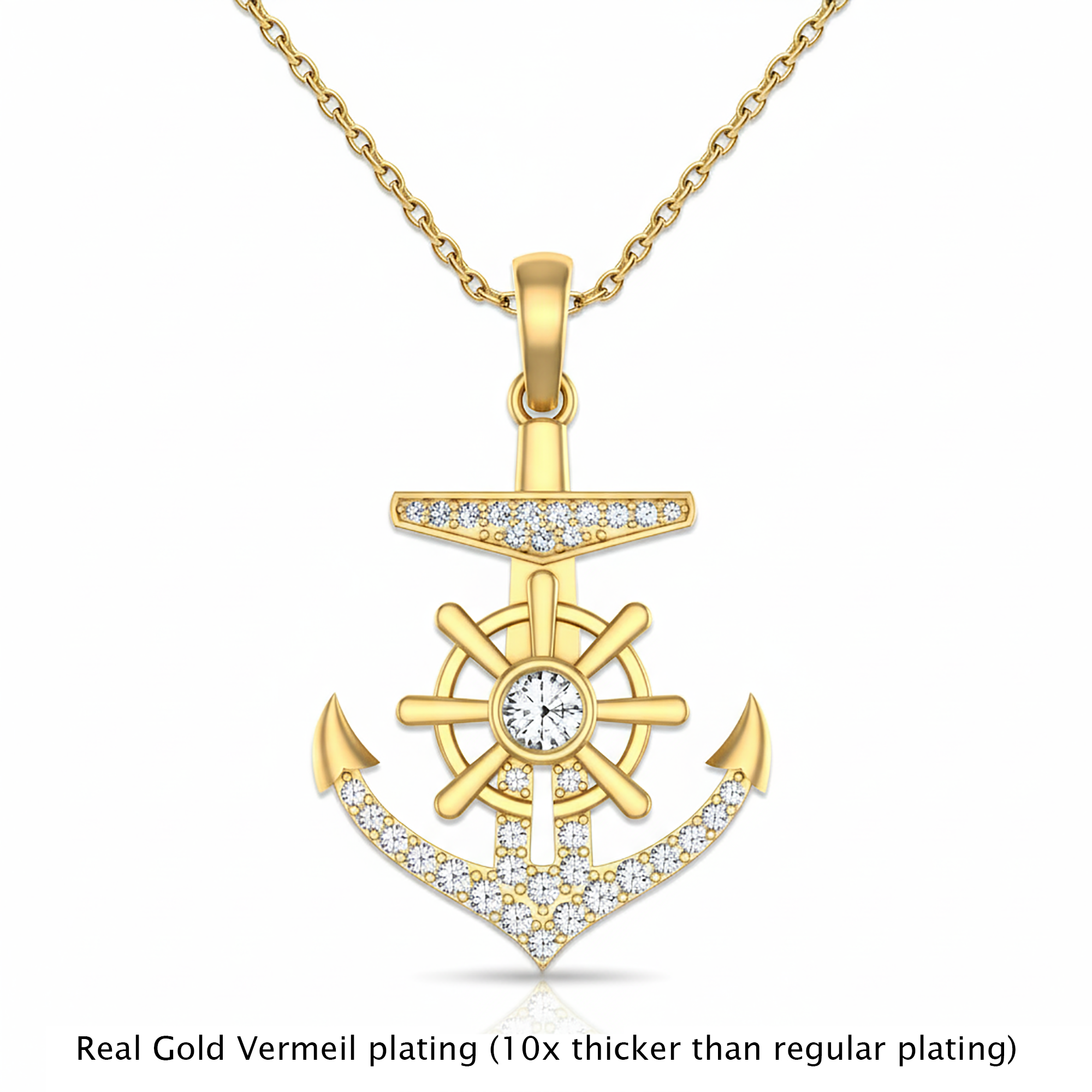 Men's Nautical Pendant with American Diamond