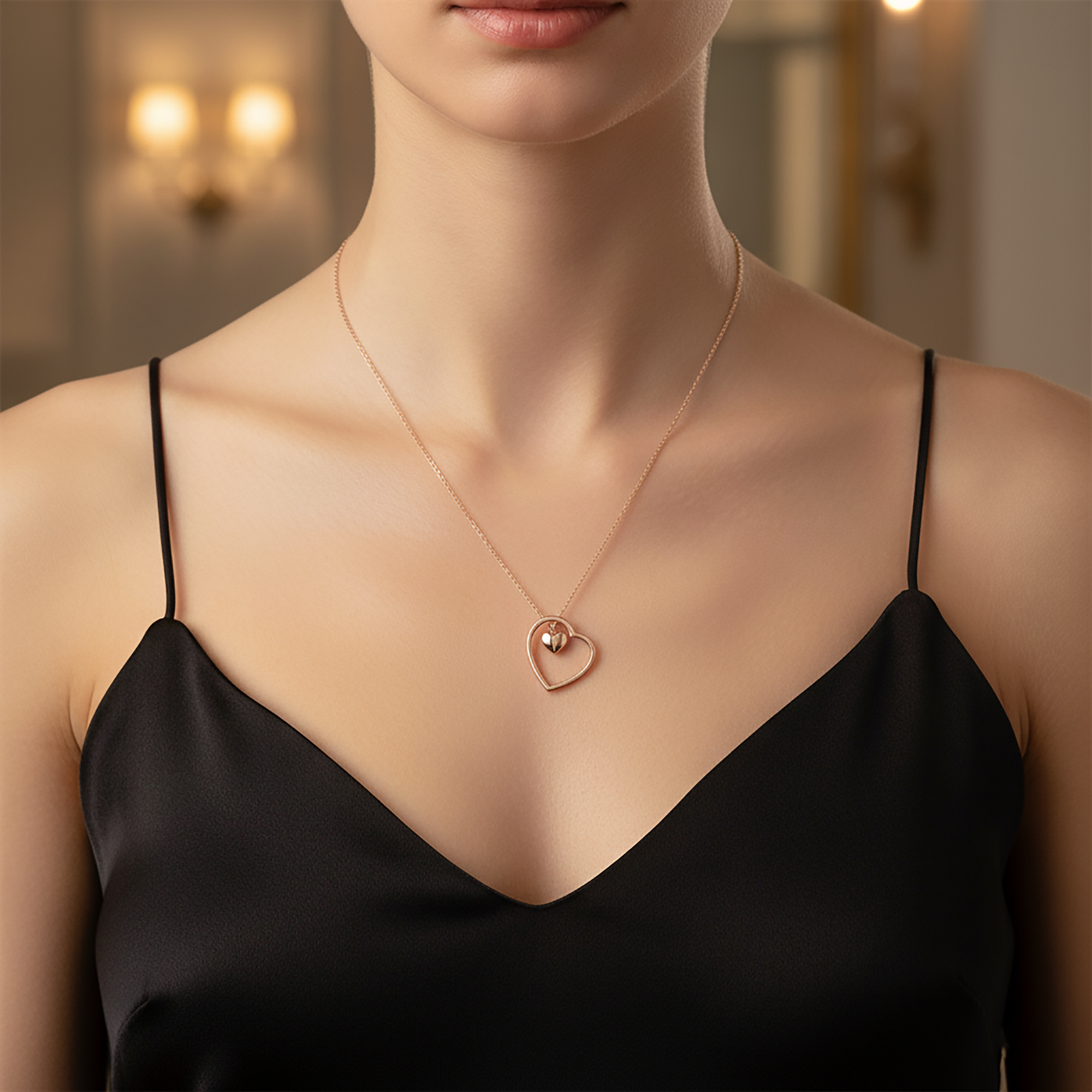 Dual Heart Embrace Pendant