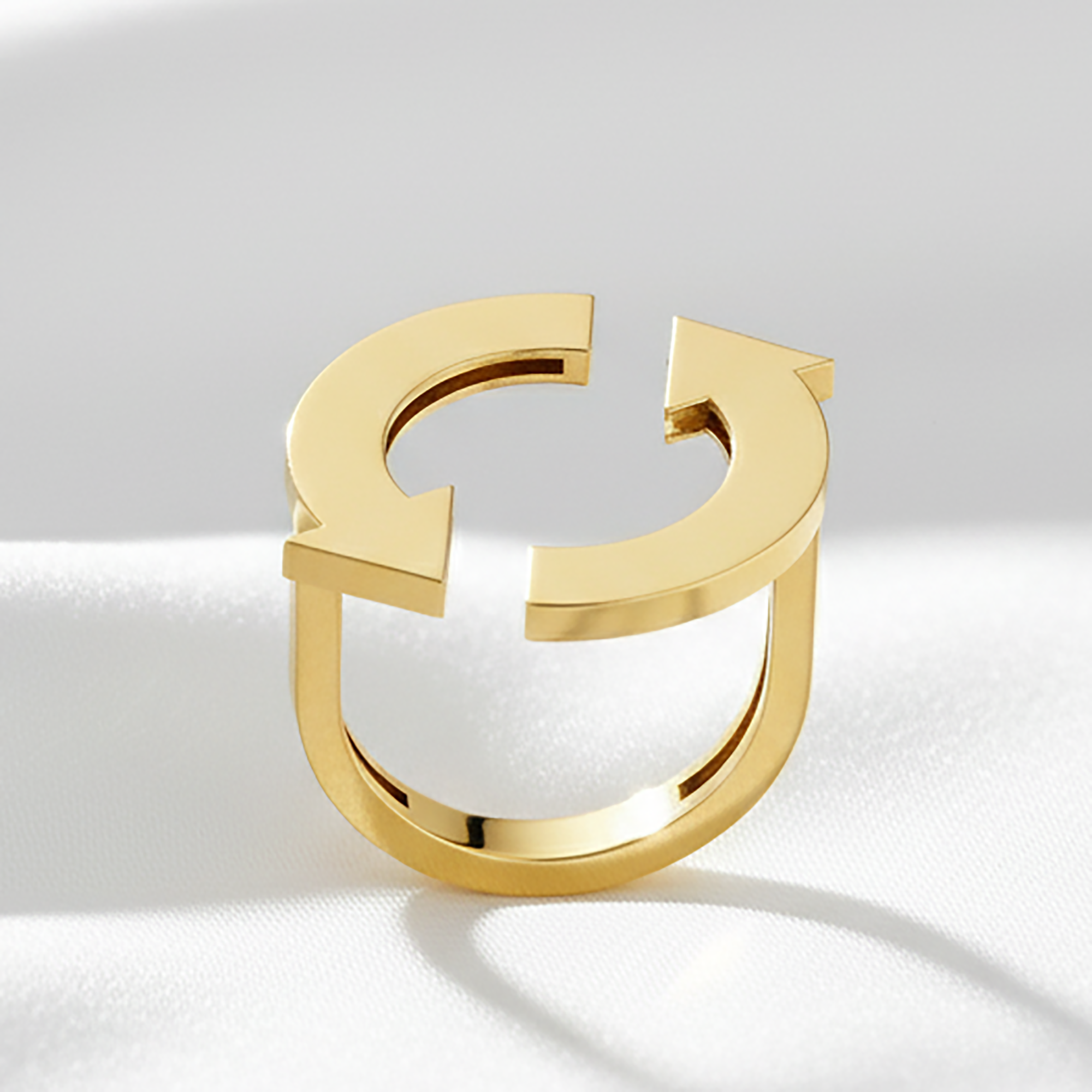 Modern Loop and Arrow Ring for Him