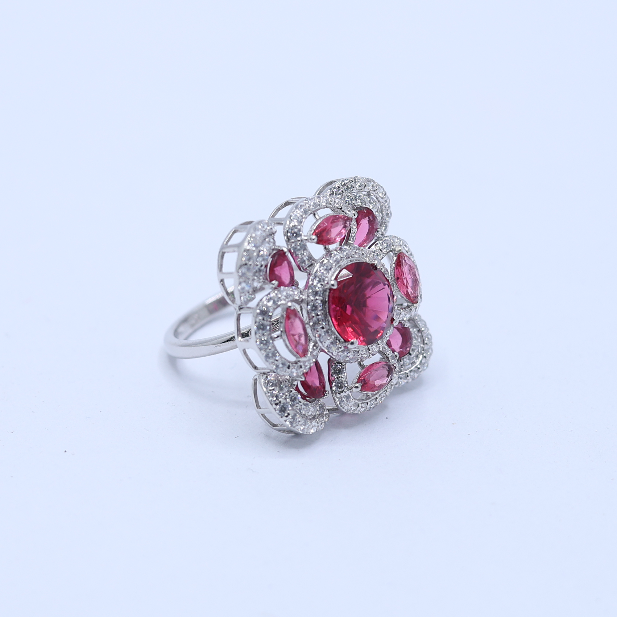 Imperial Ruby Flower Ring