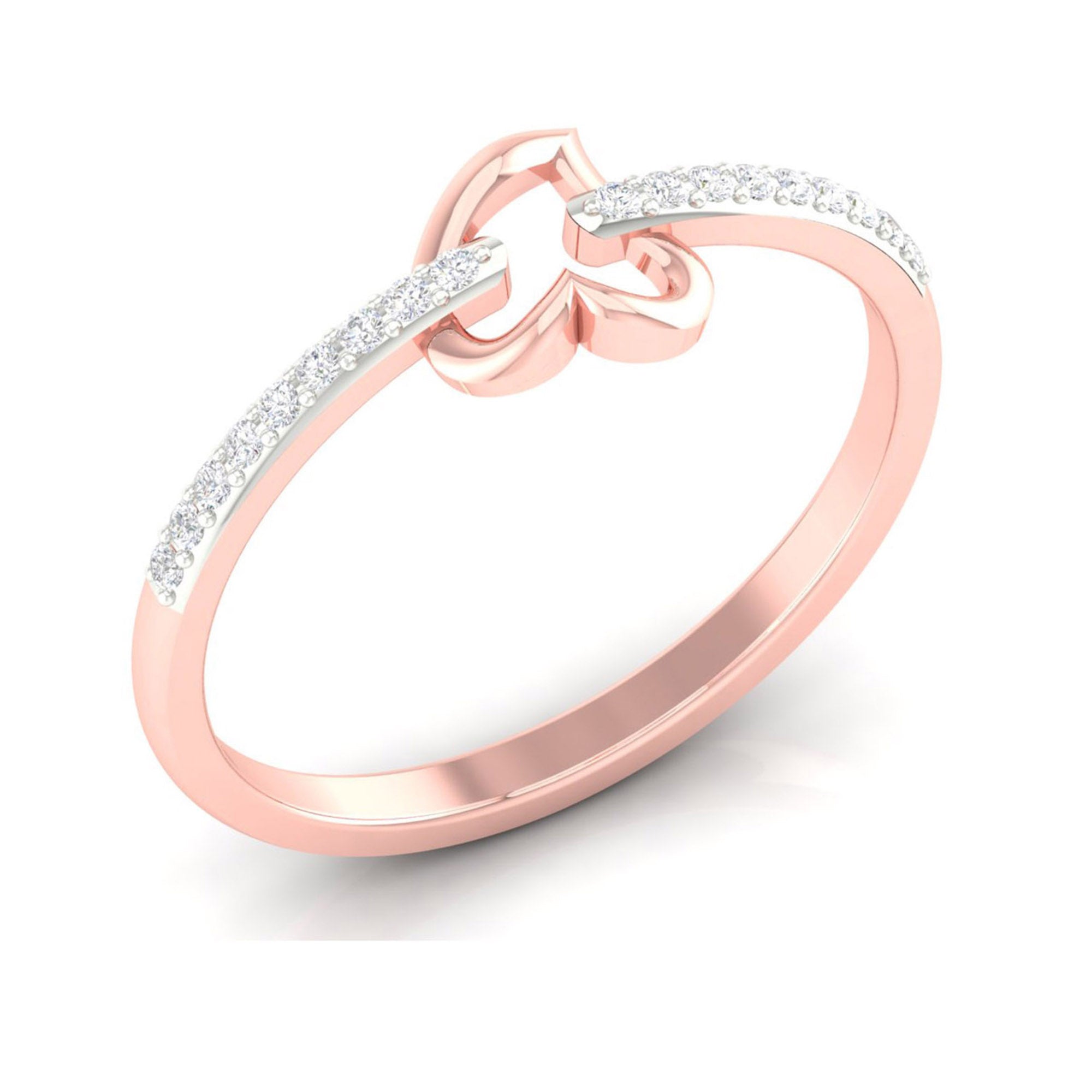 Elegant Open Heart Diamond Ring