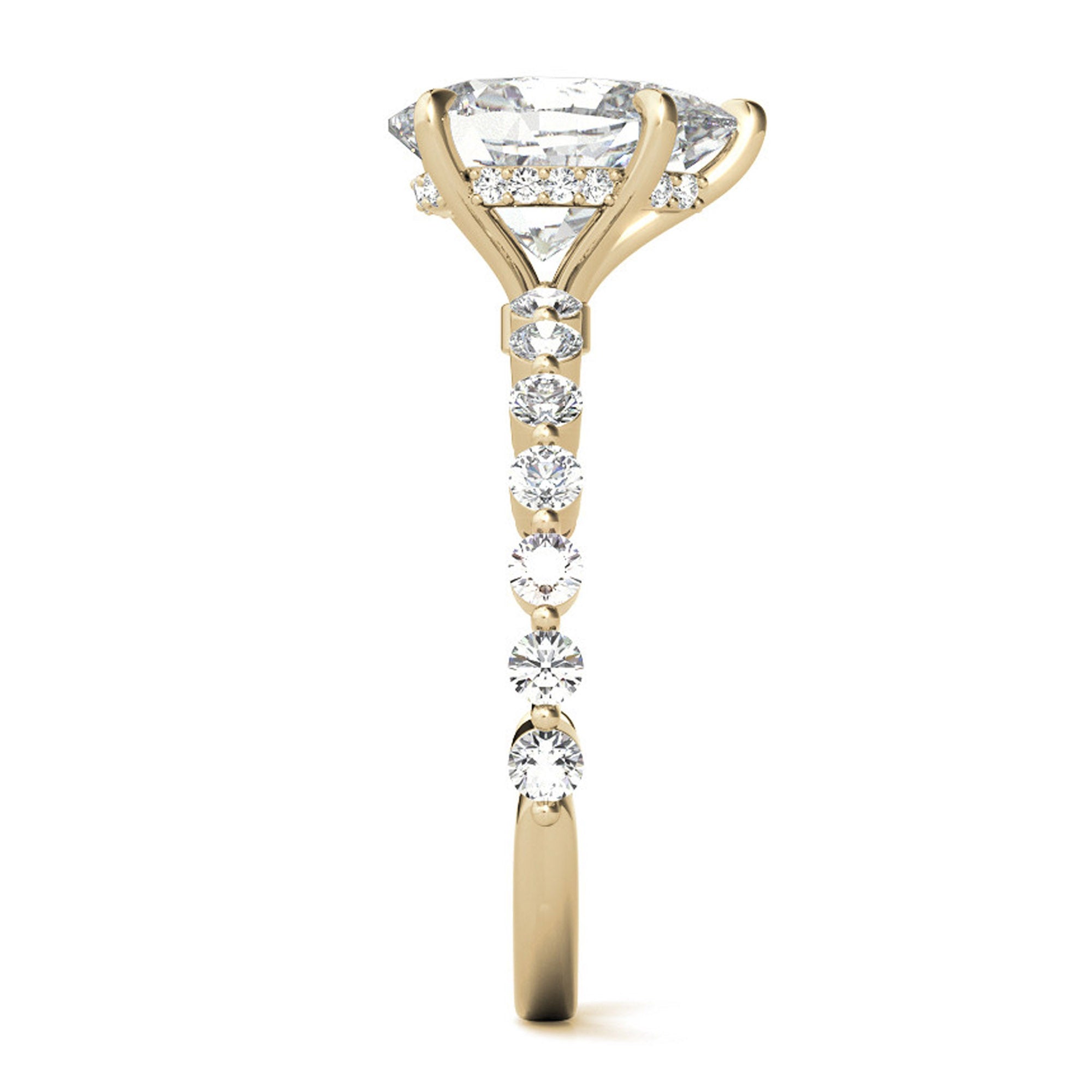 Silver Shining Pear Cut Ring