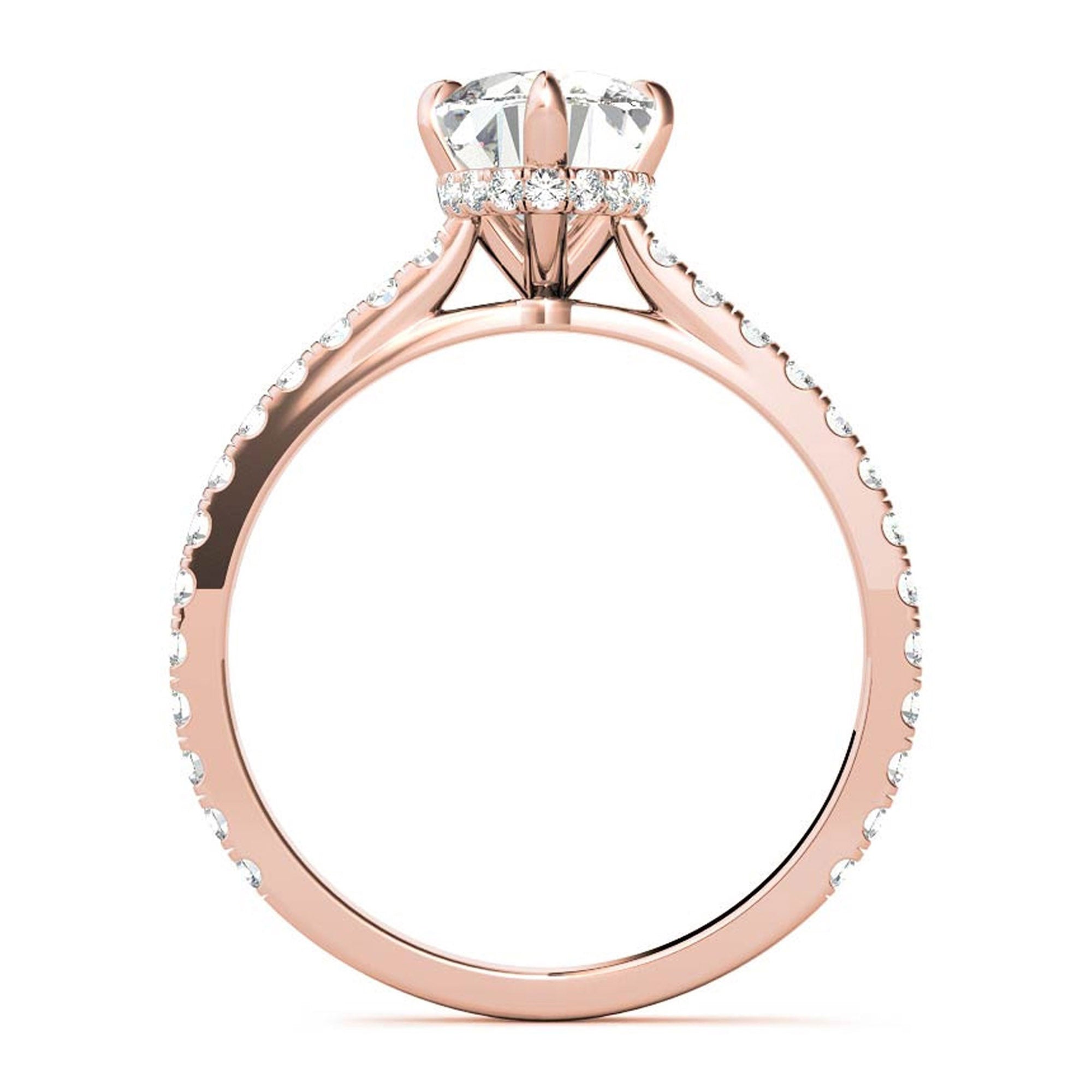 Stunning Oval-Cut Adjustable Sterling Silver Ring - Elegant Rose Gold Plating
