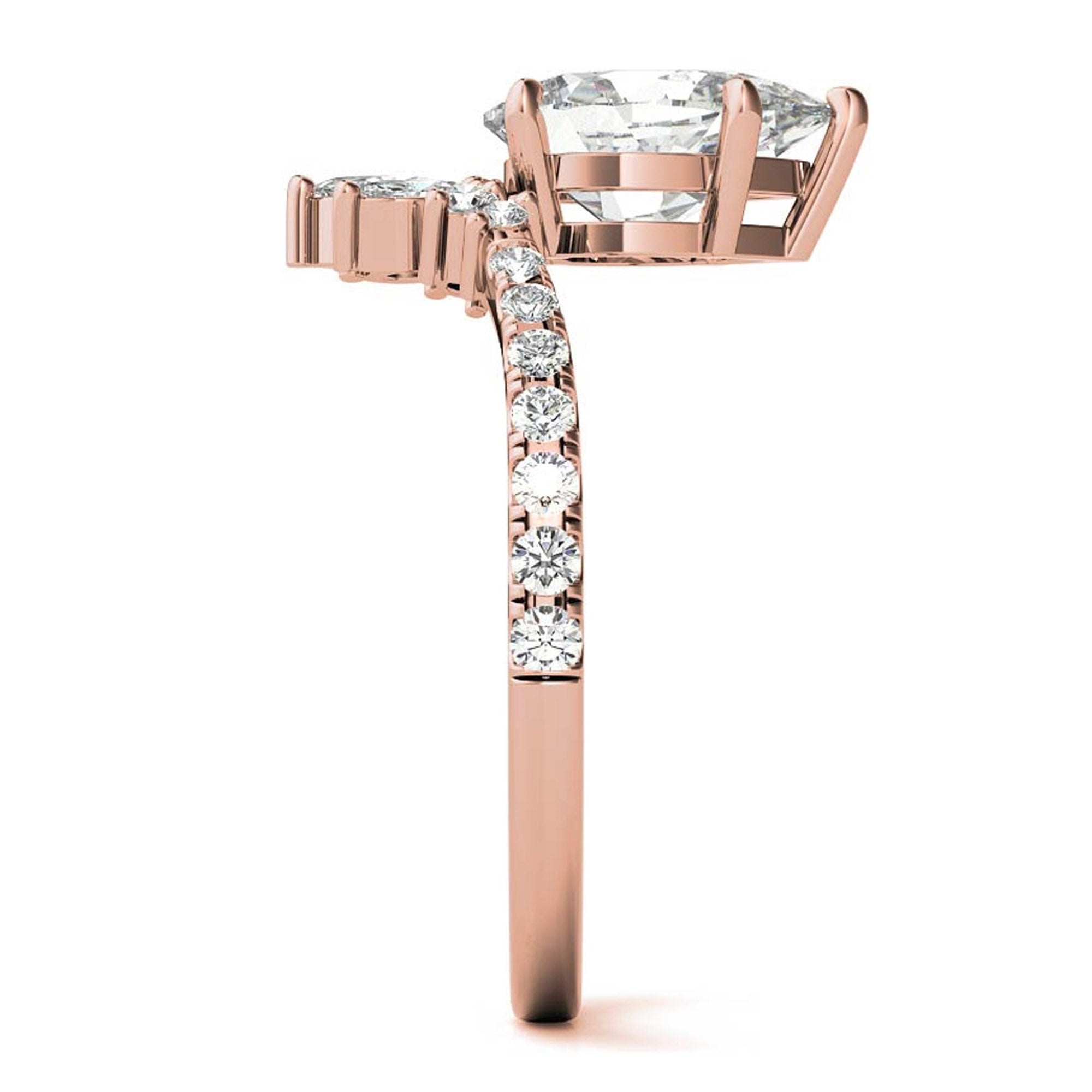 Silver Teardrop Crown Ring