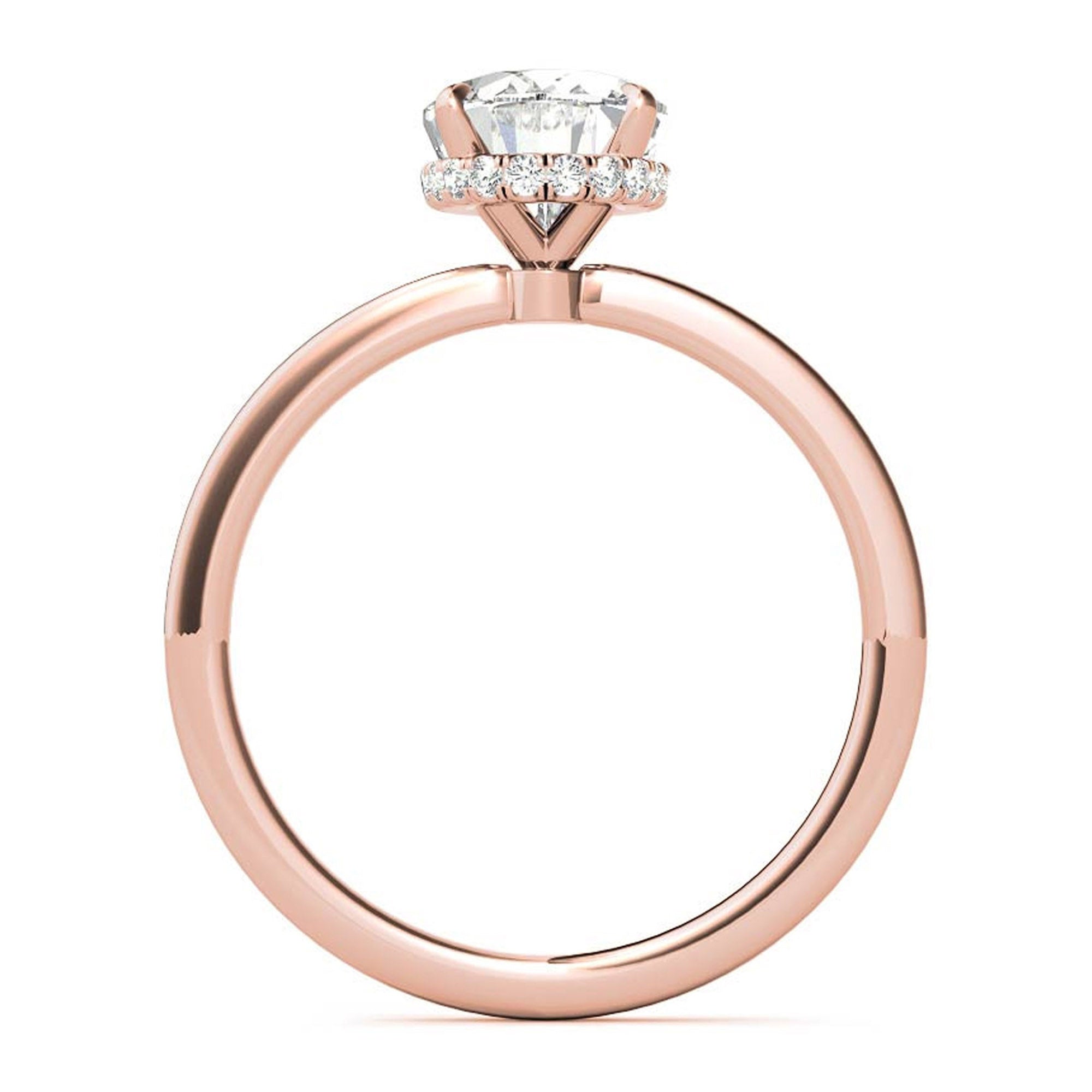 Sterling Silver Oval-Cut Solitaire Rose Gold Minimalist Engagement Ring for Women