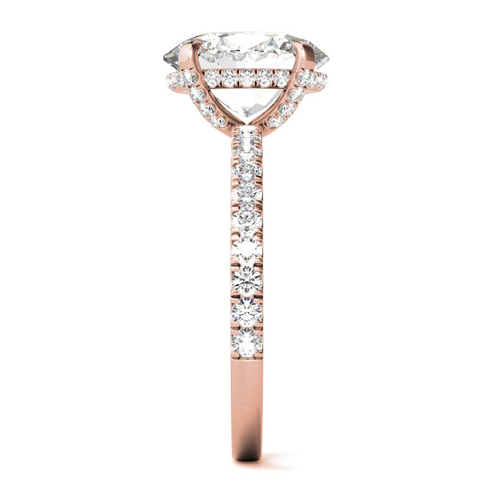 Classic 925 Sterling Silver Adjustable Oval-Cut Rose Gold Engagement Ring For Women