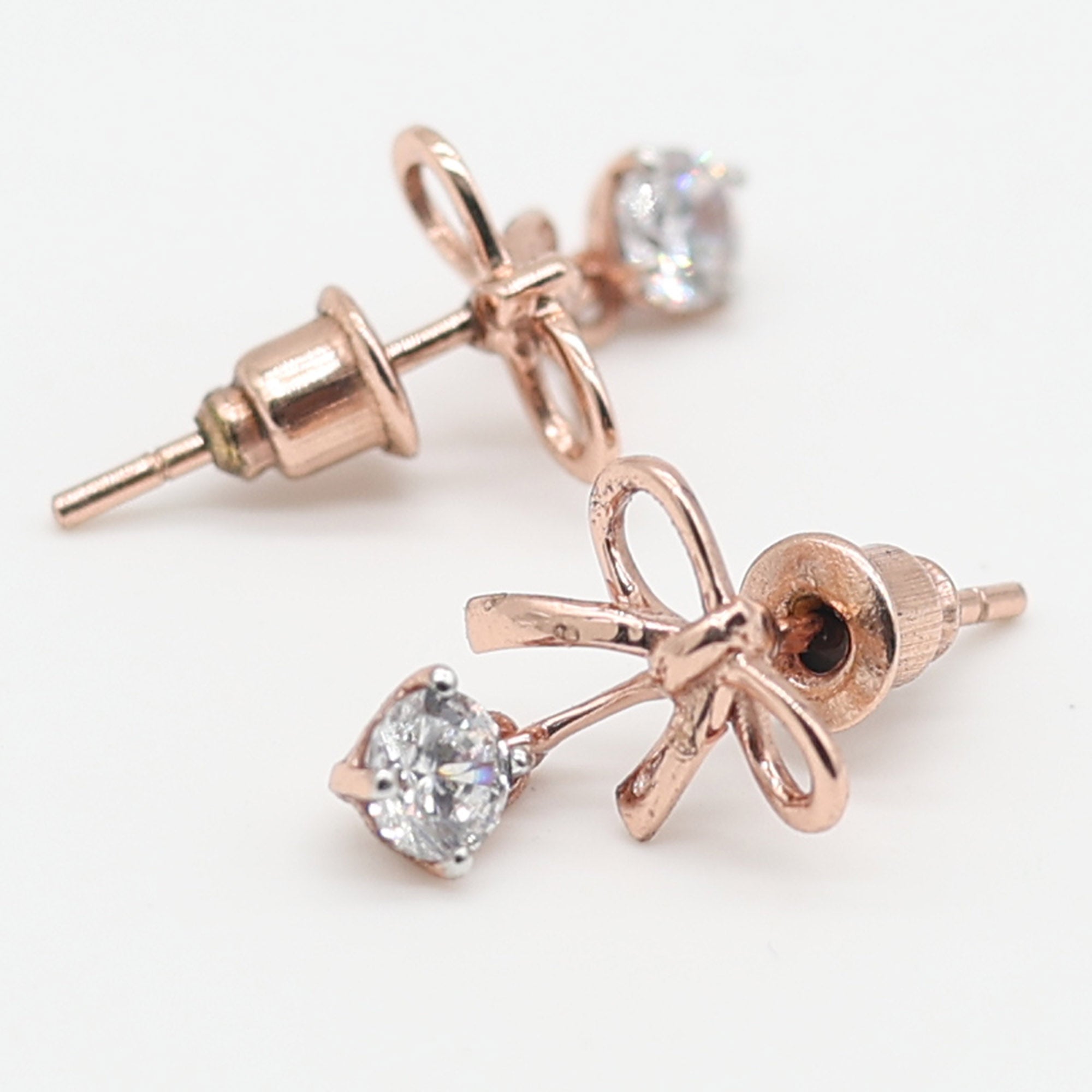 Timeless Rose Gold Bow Drop Earrings