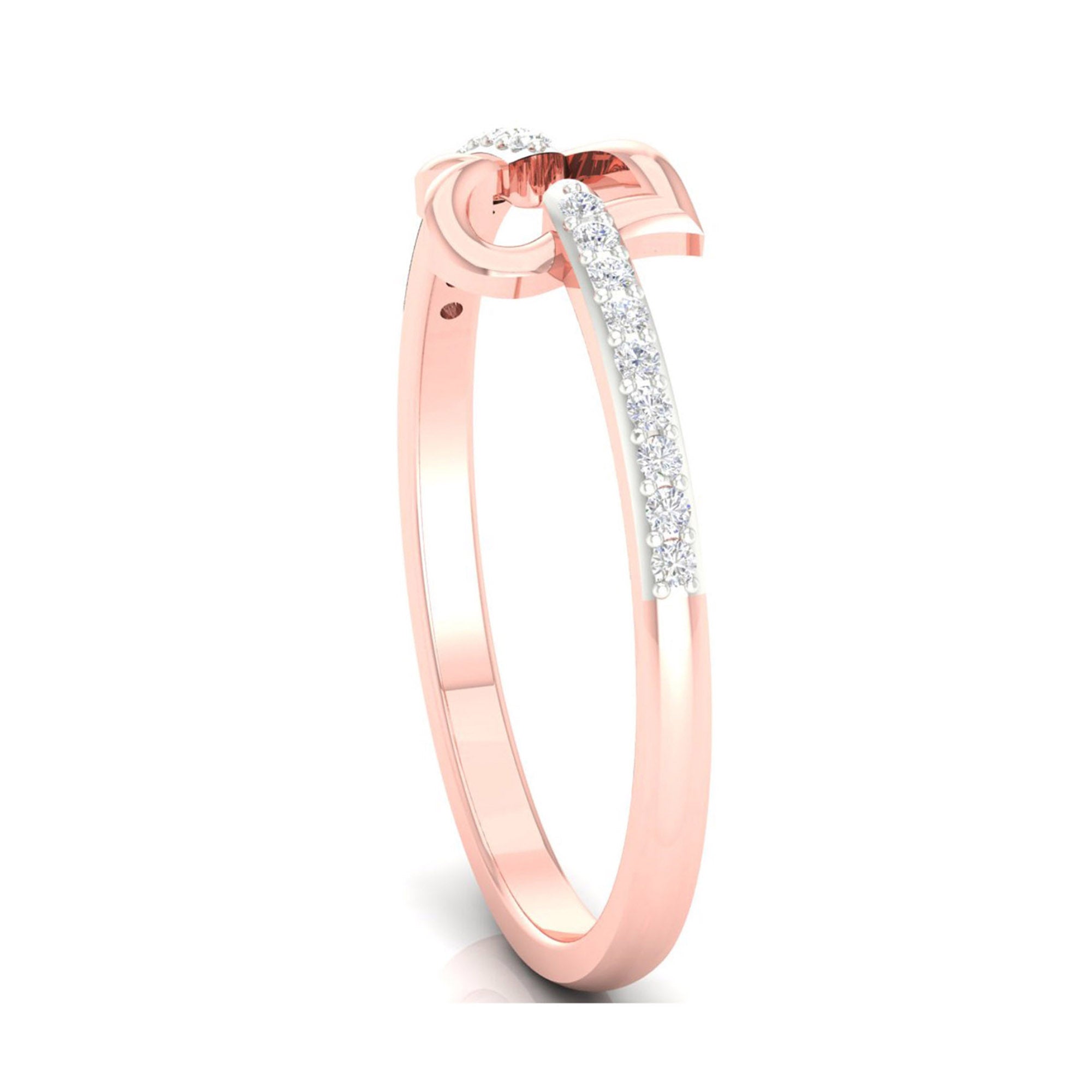 Elegant Open Heart Diamond Ring