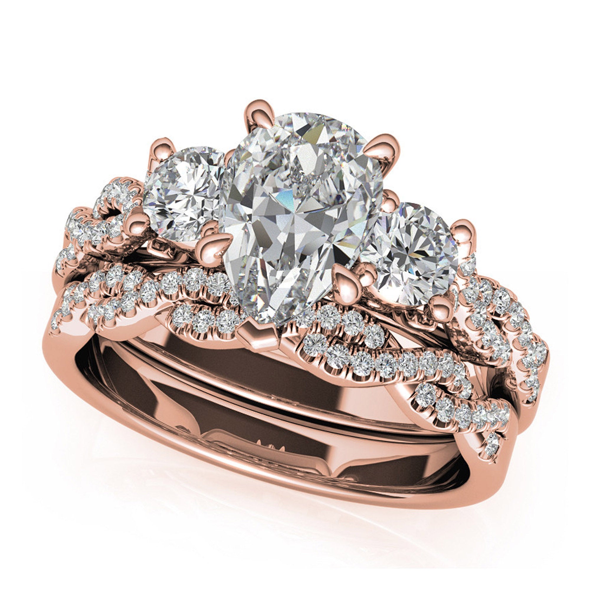 Silver Radiant Solitaire Twisted Ring