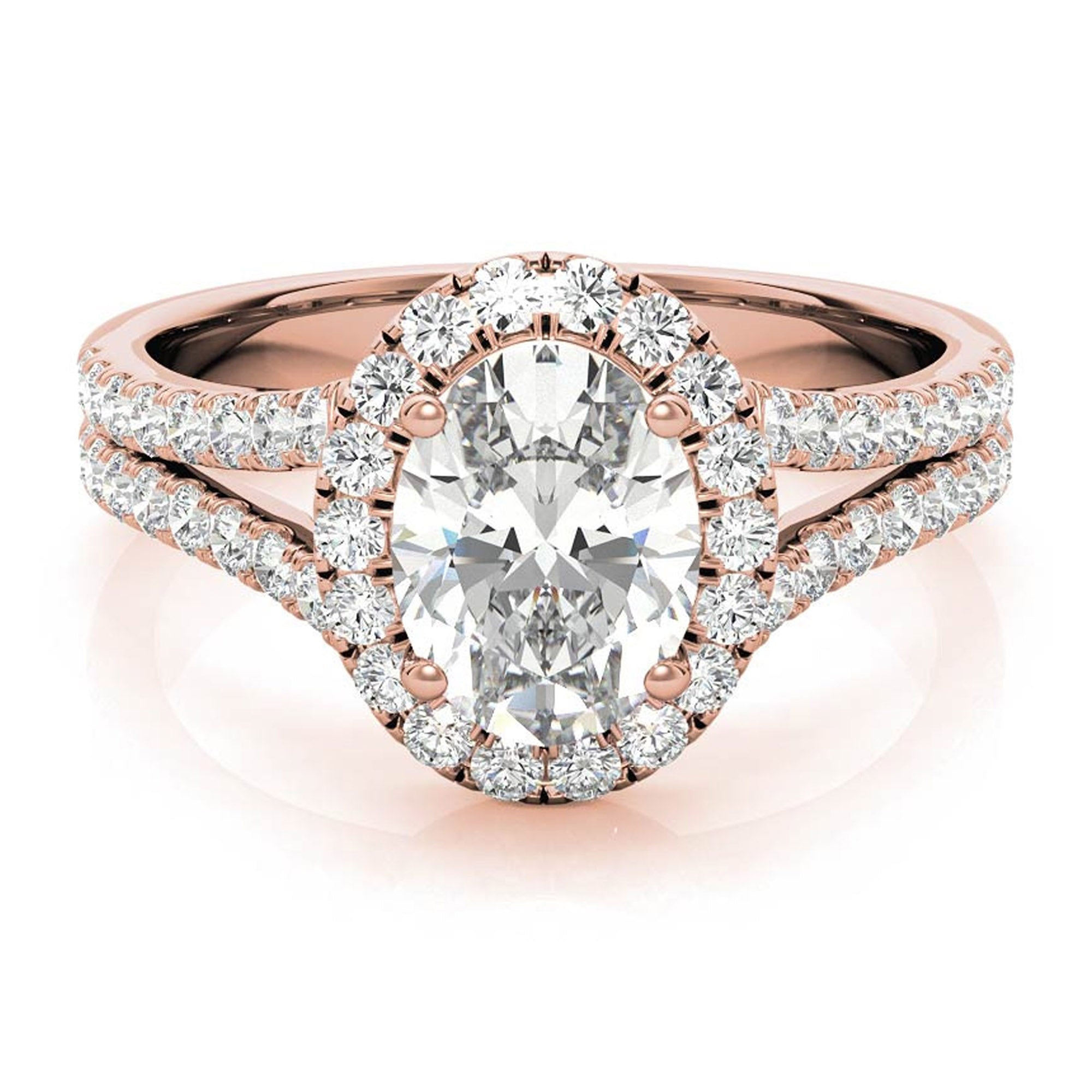 Split Shank Rose Gold Adjustable Sterling Silver Elegant Engagement Ring For Women