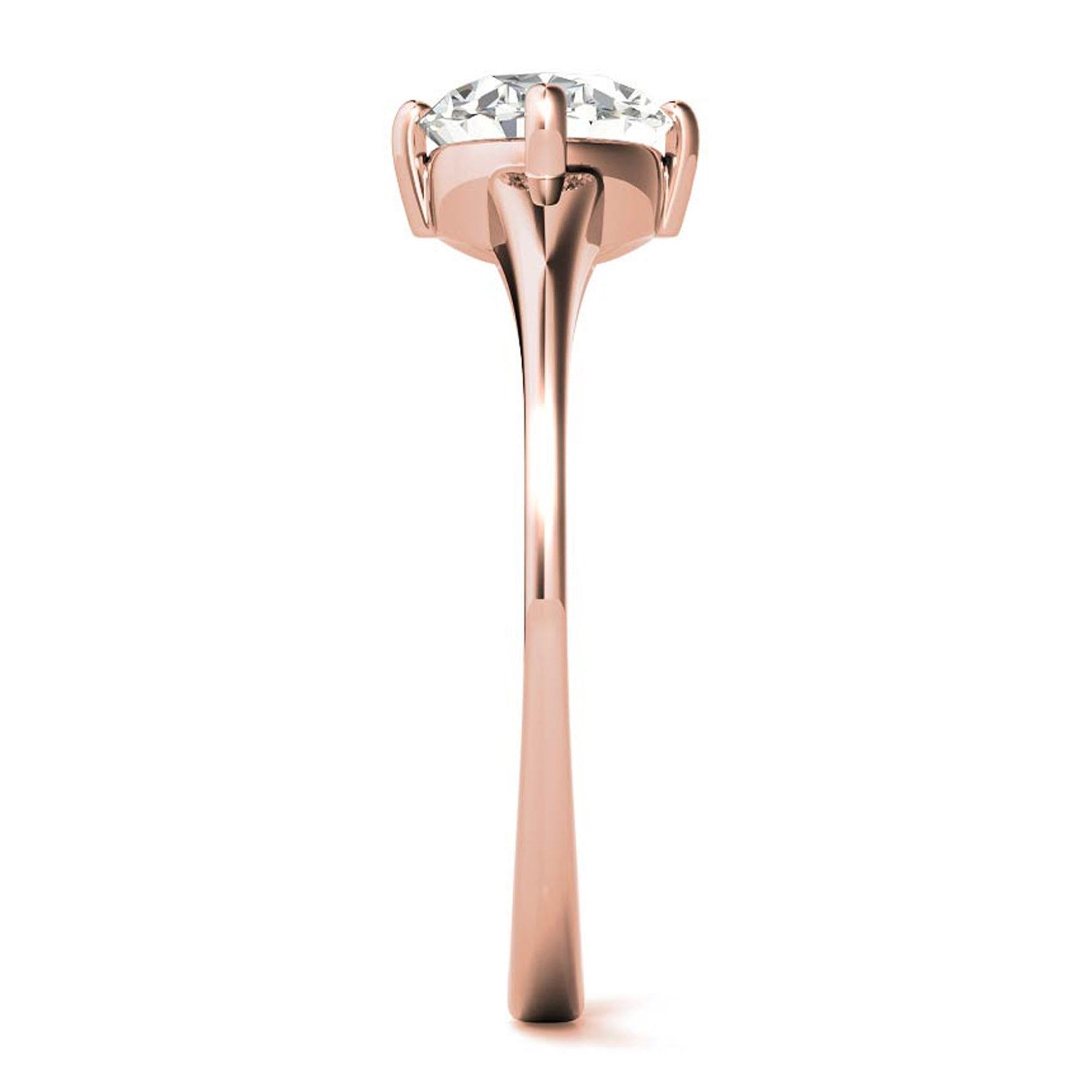 Stunning Solara Oval Solitaire Ring - Adjustable Sterling Silver with Luxurious Rose Gold Plating