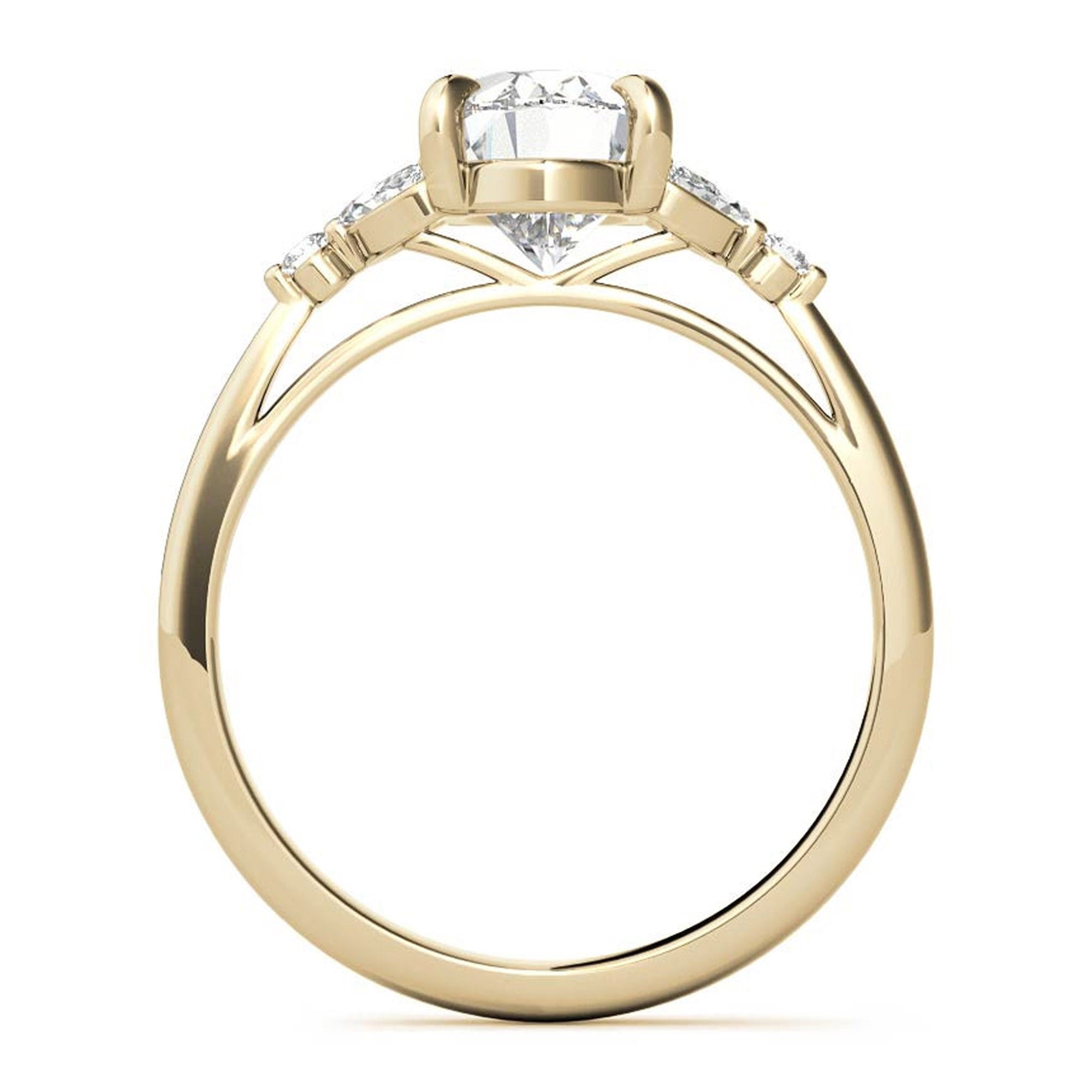 Stunning Adjustable Oval-Cut Ring in Yellow Gold Plating | Elegant Sterling Silver & American Diamond