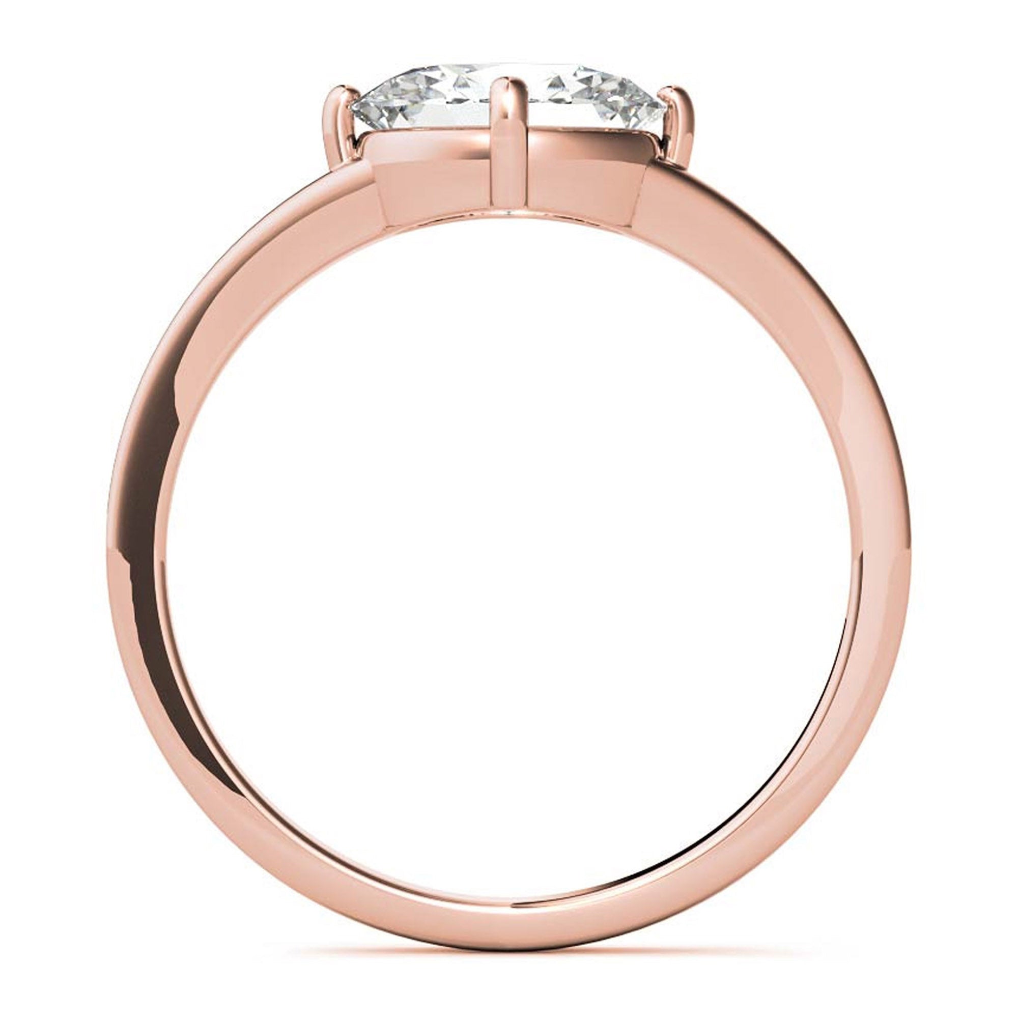 Stunning Solara Oval Solitaire Ring - Adjustable Sterling Silver with Luxurious Rose Gold Plating