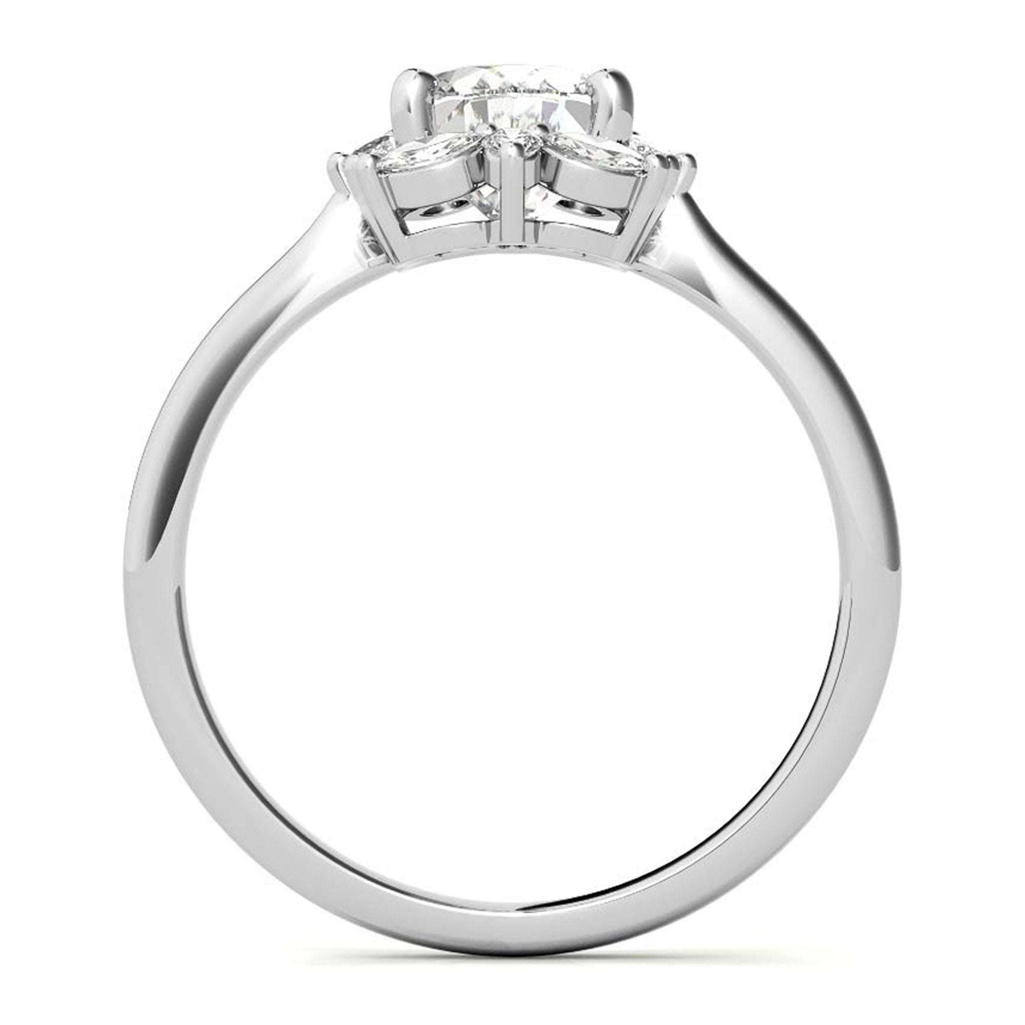 Silver Radiant Halo Ring