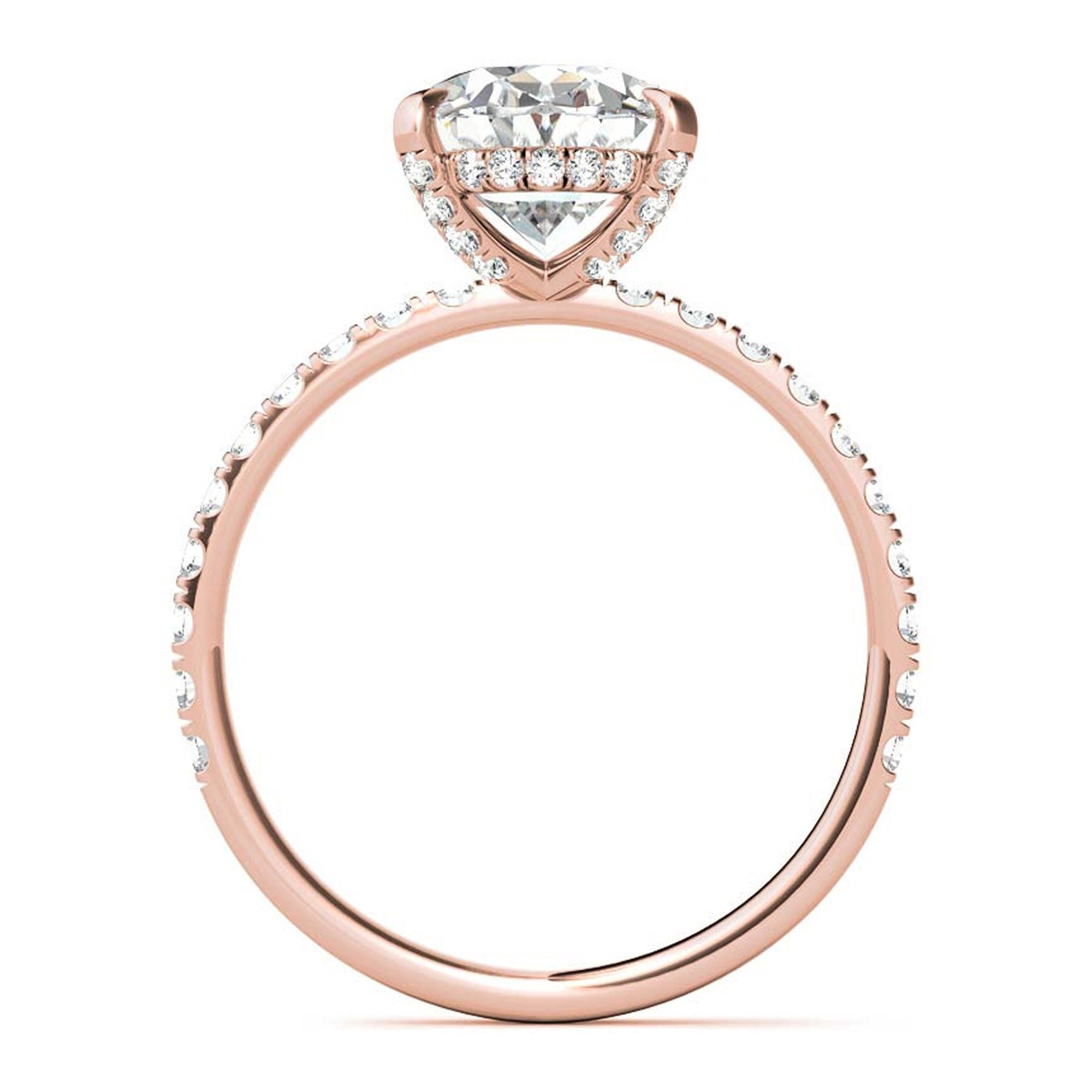 Classic 925 Sterling Silver Adjustable Oval-Cut Rose Gold Engagement Ring For Women