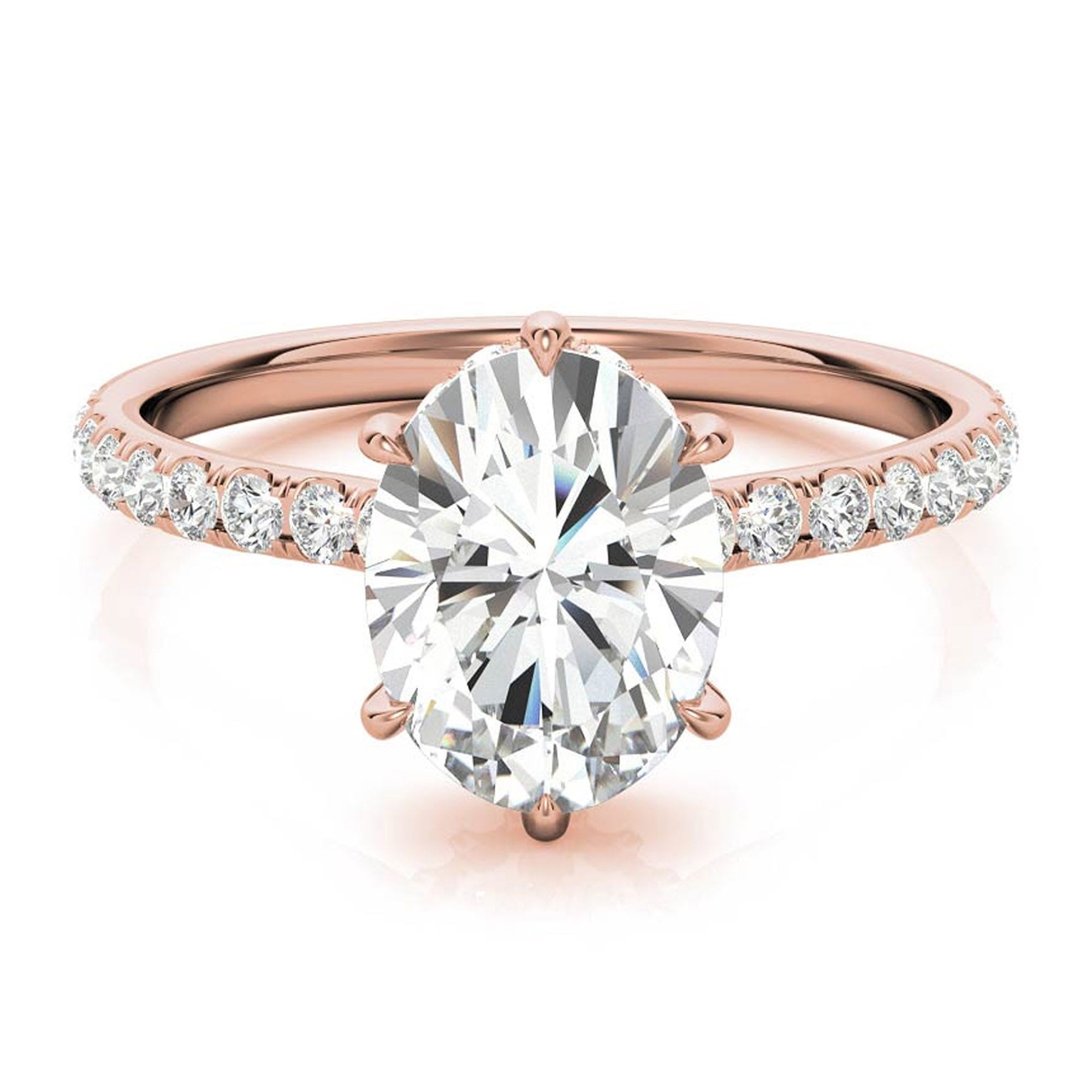 Adjustable Sterling Silver Stackable Oval Ring - Elegant Rose Gold Plating