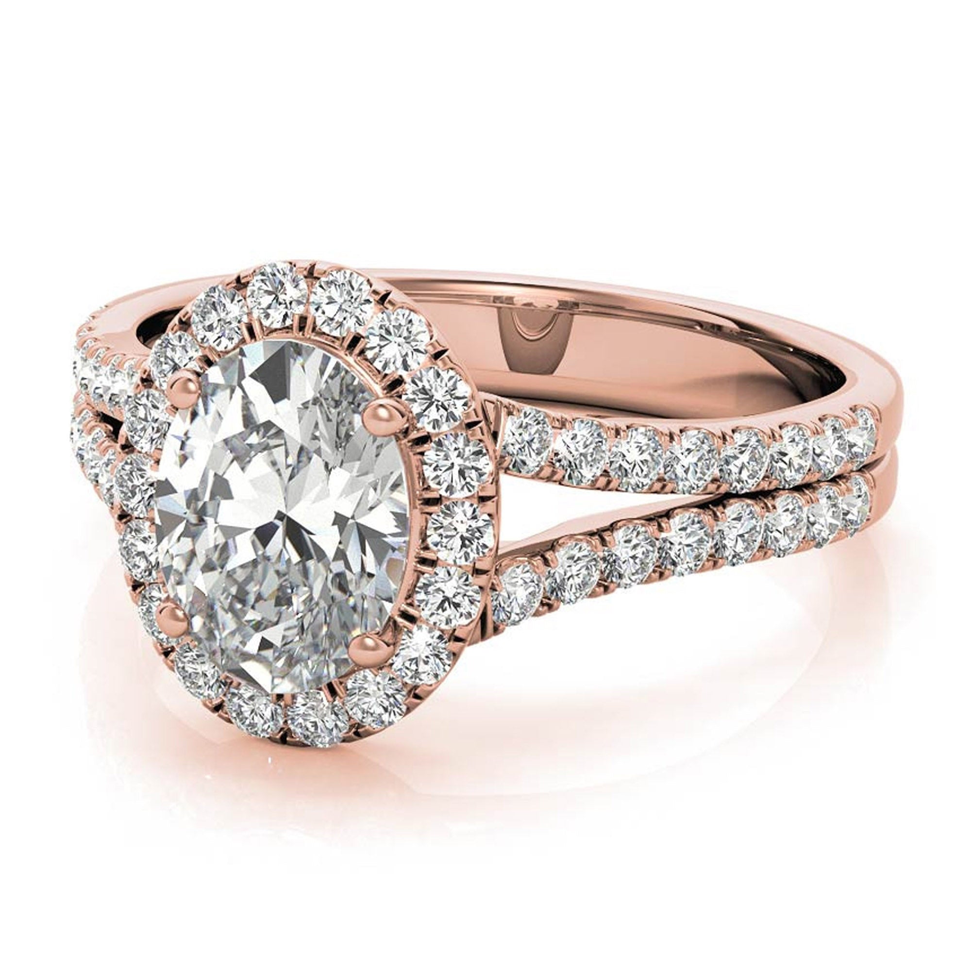 Split Shank Rose Gold Adjustable Sterling Silver Elegant Engagement Ring For Women