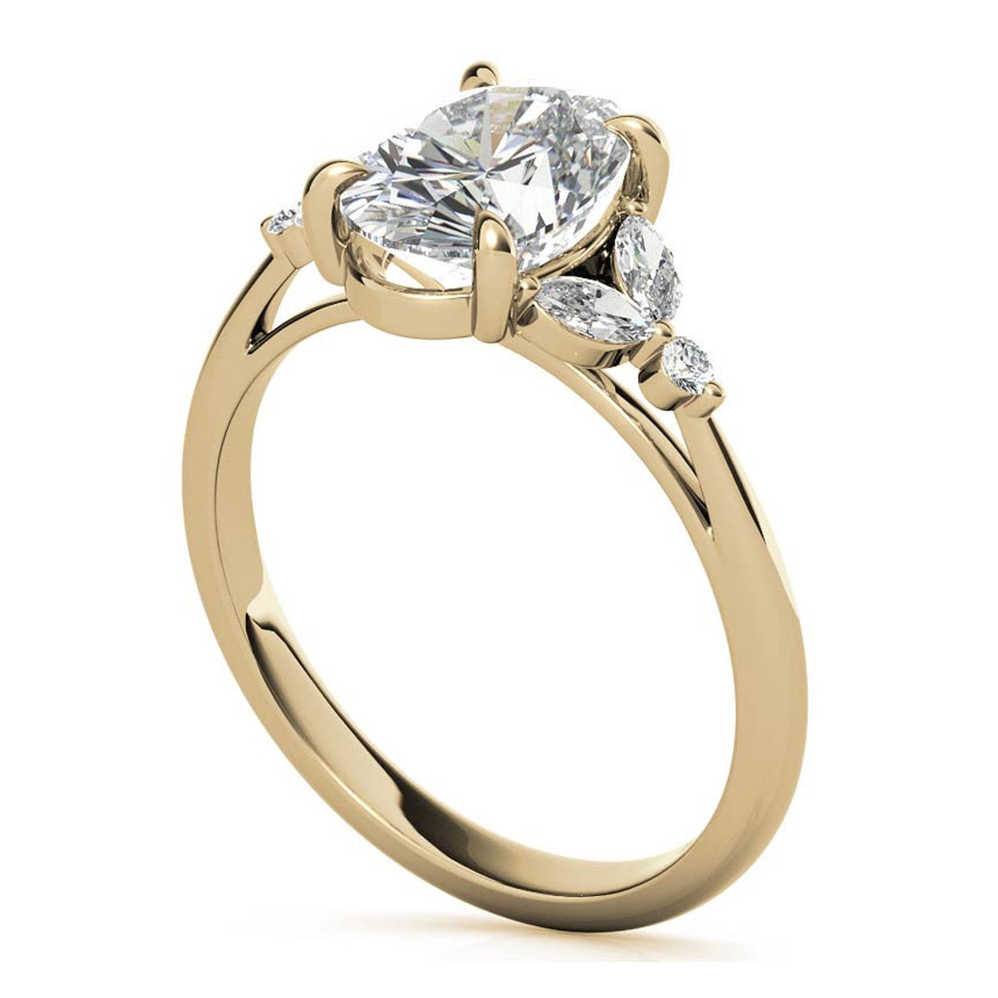 Stunning Adjustable Oval-Cut Ring in Yellow Gold Plating | Elegant Sterling Silver & American Diamond