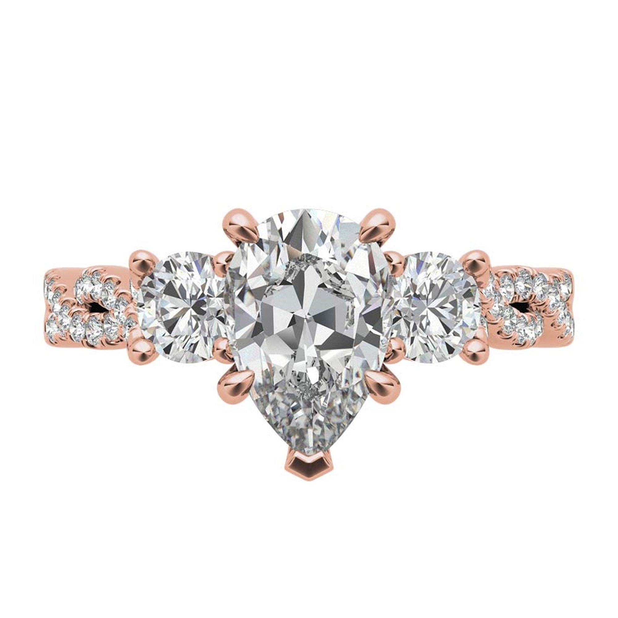 Silver Radiant Solitaire Twisted Ring