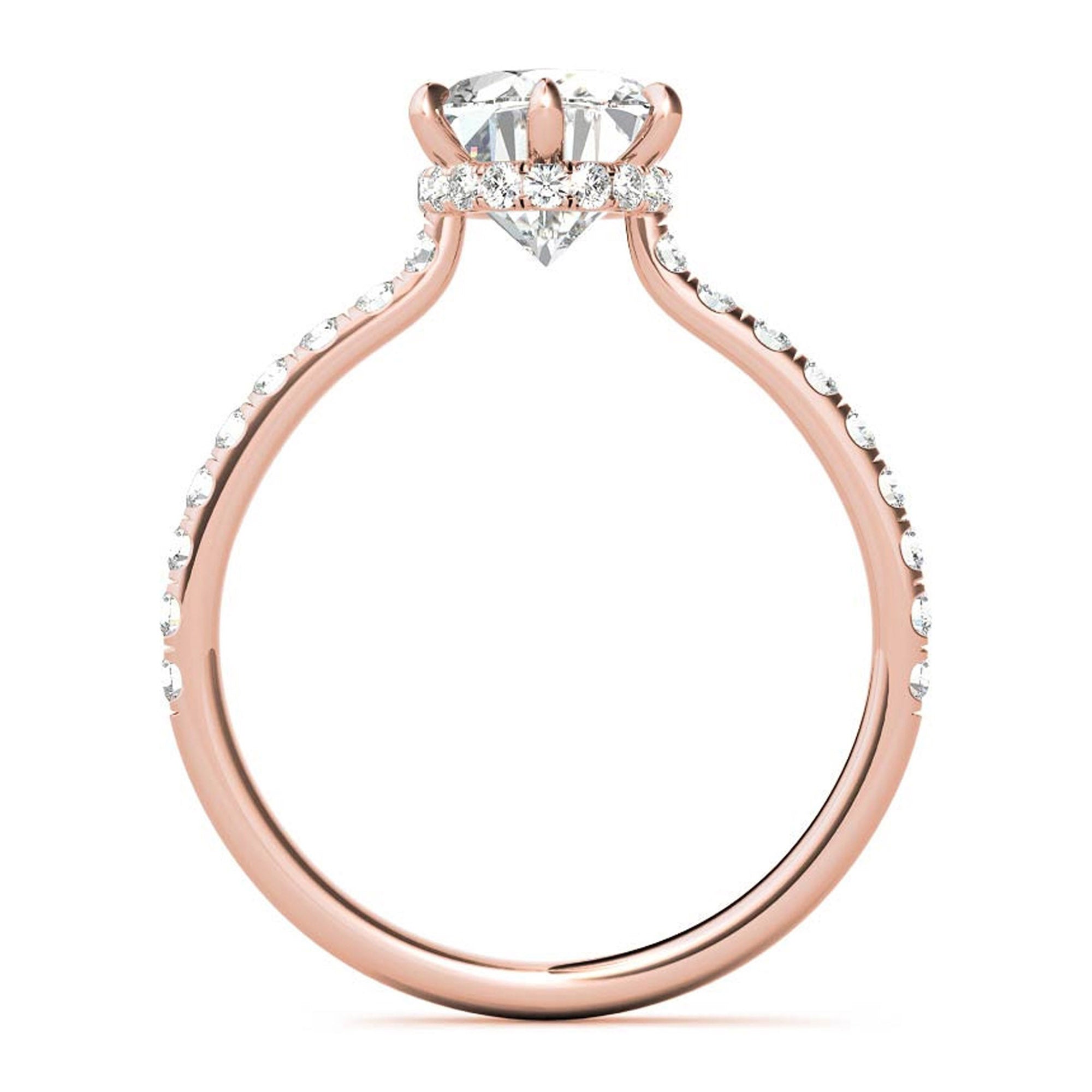 Adjustable Sterling Silver Stackable Oval Ring - Elegant Rose Gold Plating