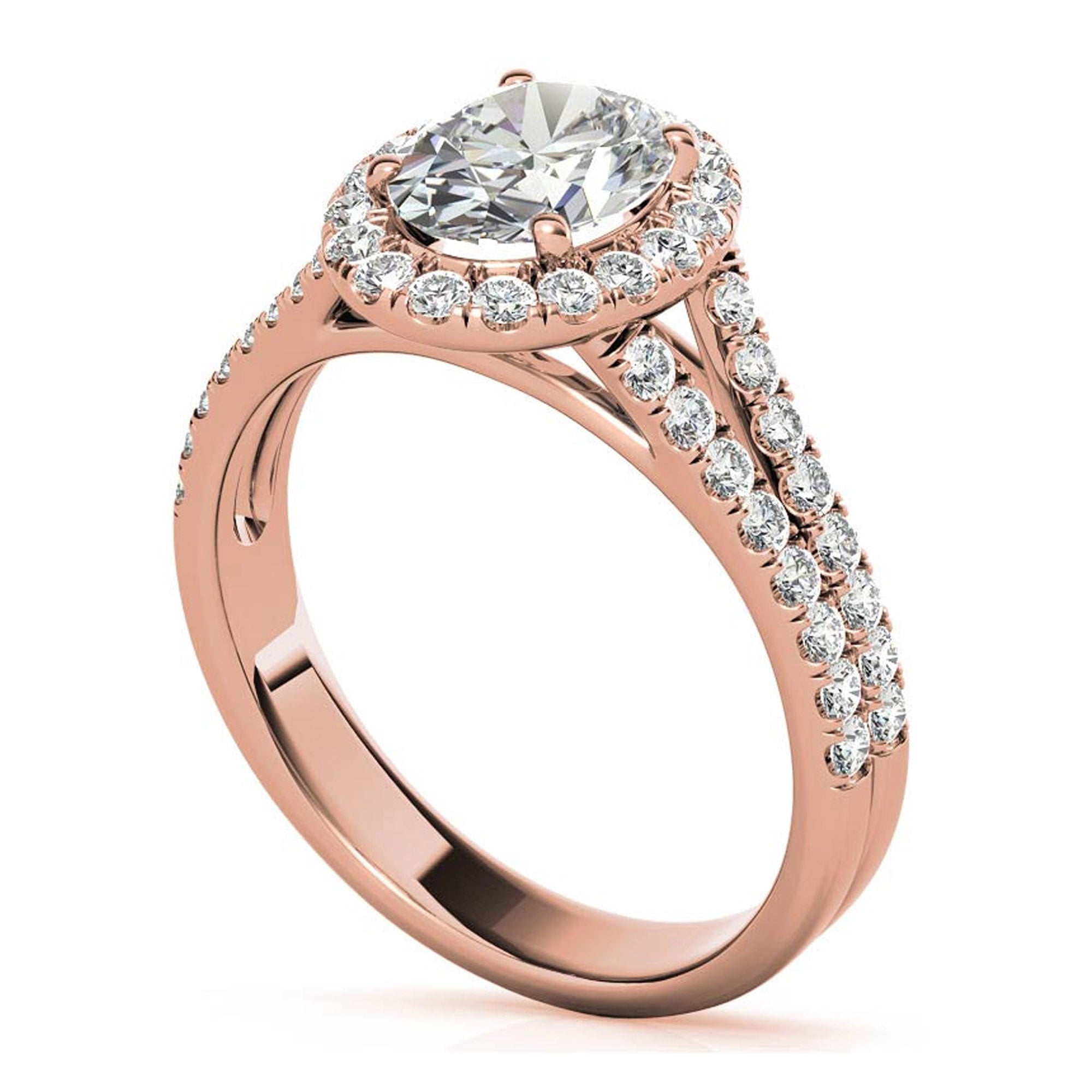 Split Shank Rose Gold Adjustable Sterling Silver Elegant Engagement Ring For Women
