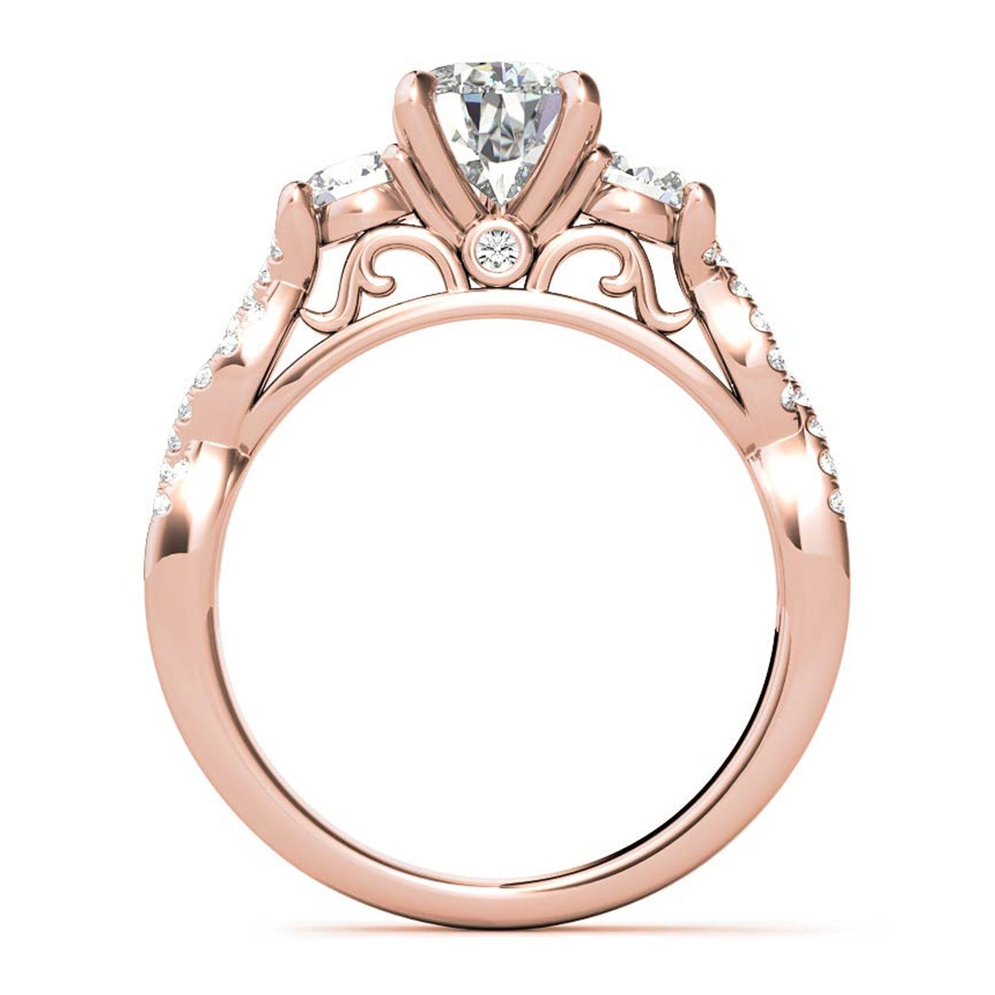 Silver Radiant Solitaire Twisted Ring