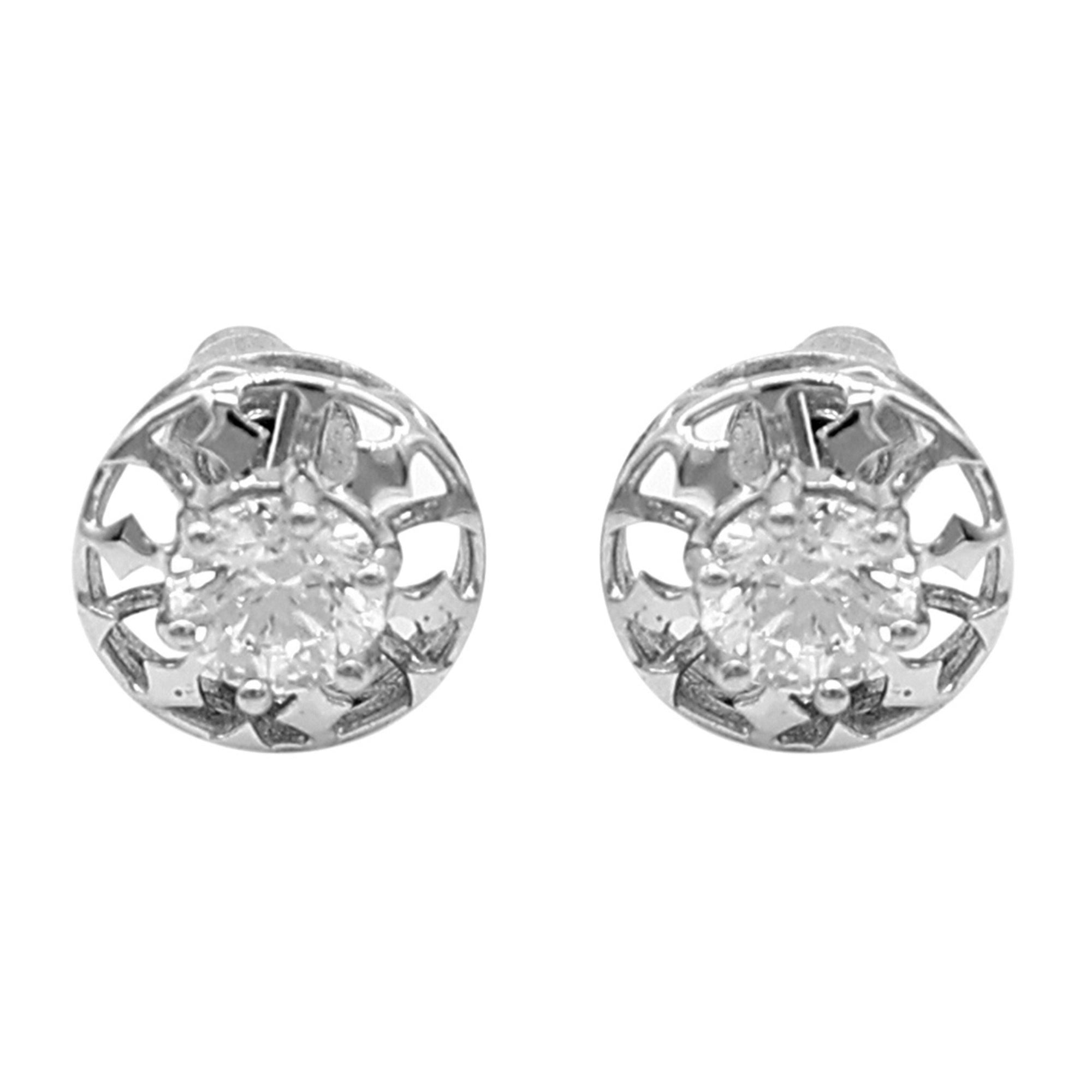 Sterling Silver Solitaire Stud Earrings