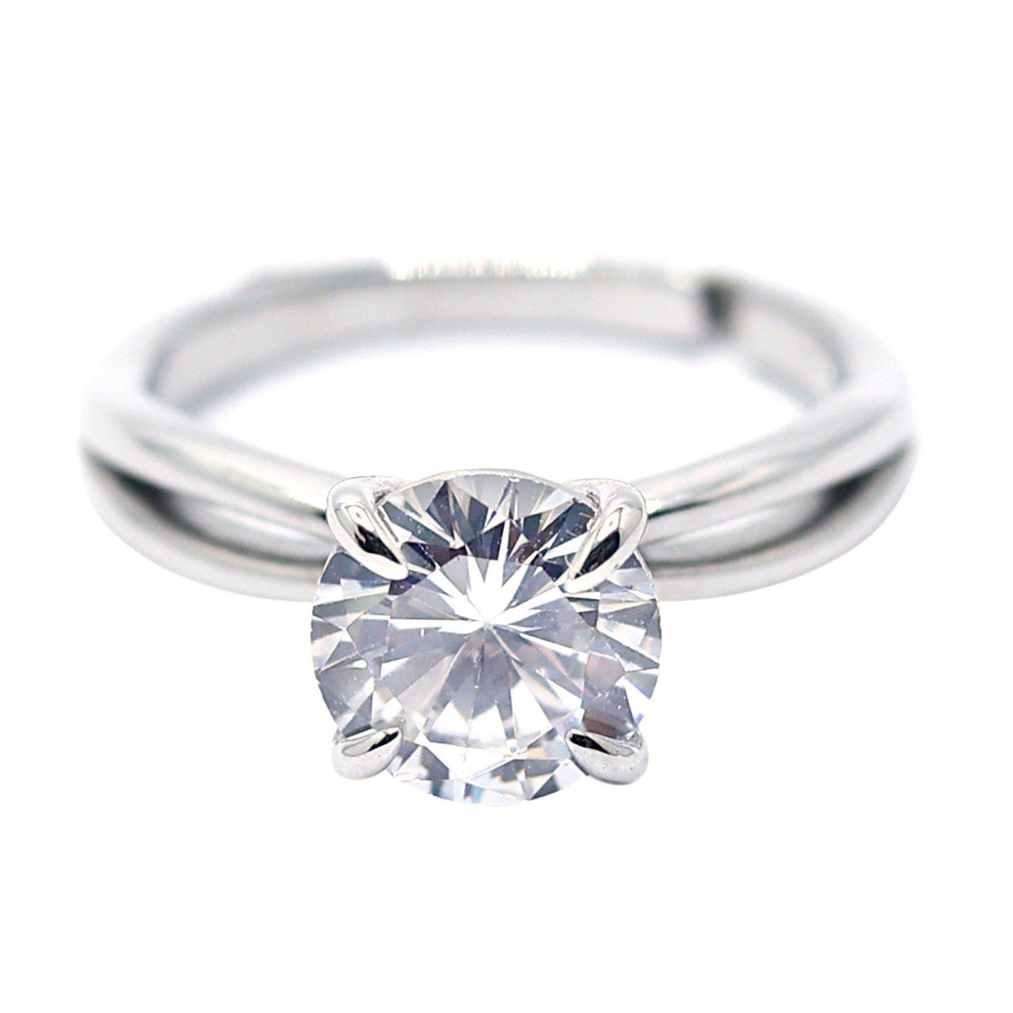 Brilliant Cut Solitaire Adjustable Ring