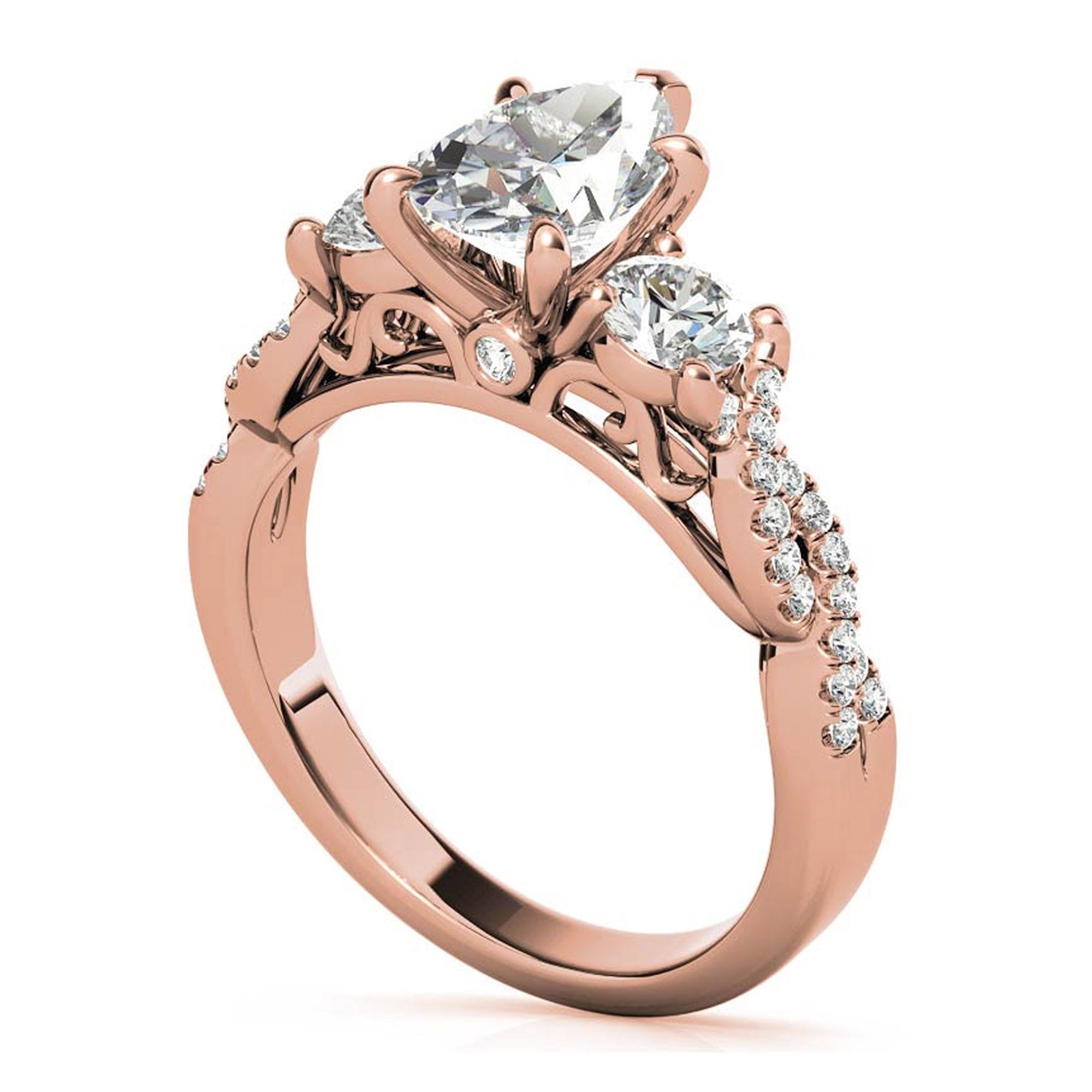 Silver Radiant Solitaire Twisted Ring
