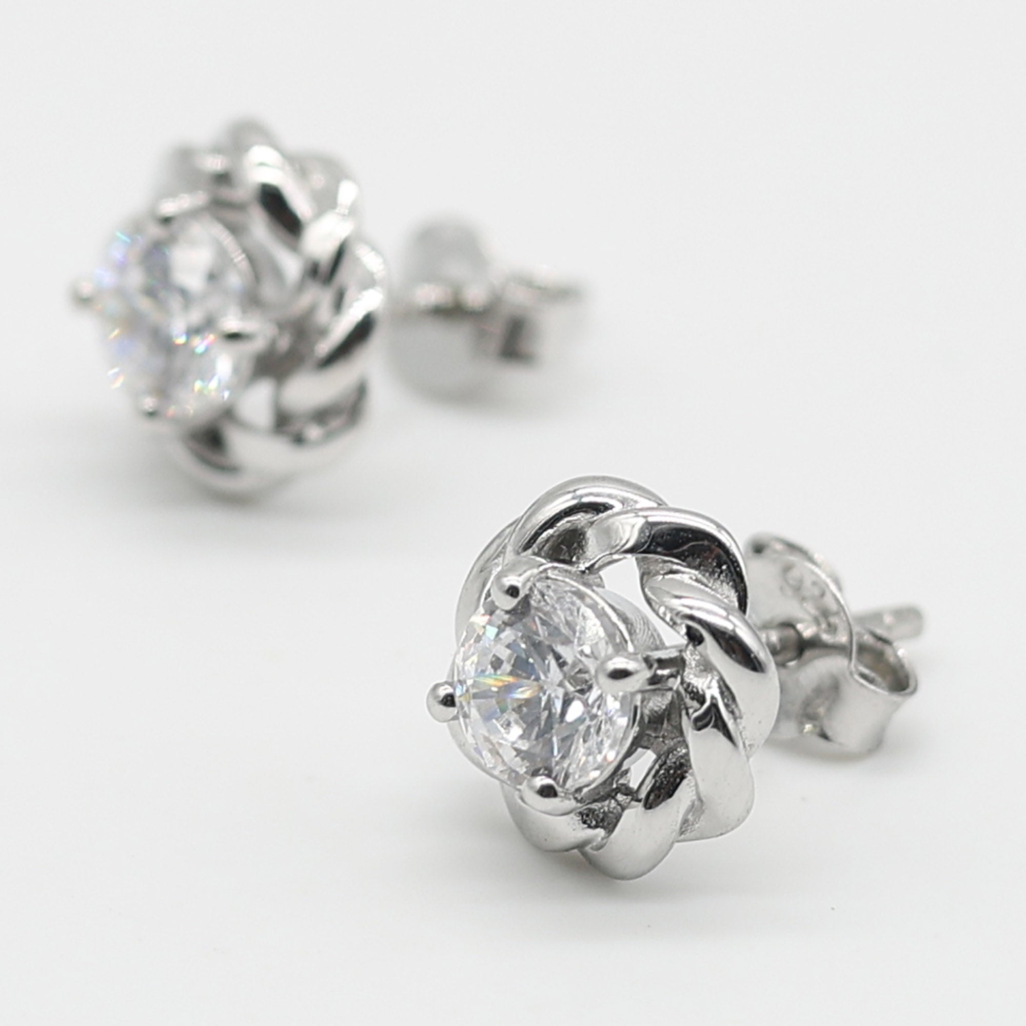 Sterling Silver Knot Stud Earrings