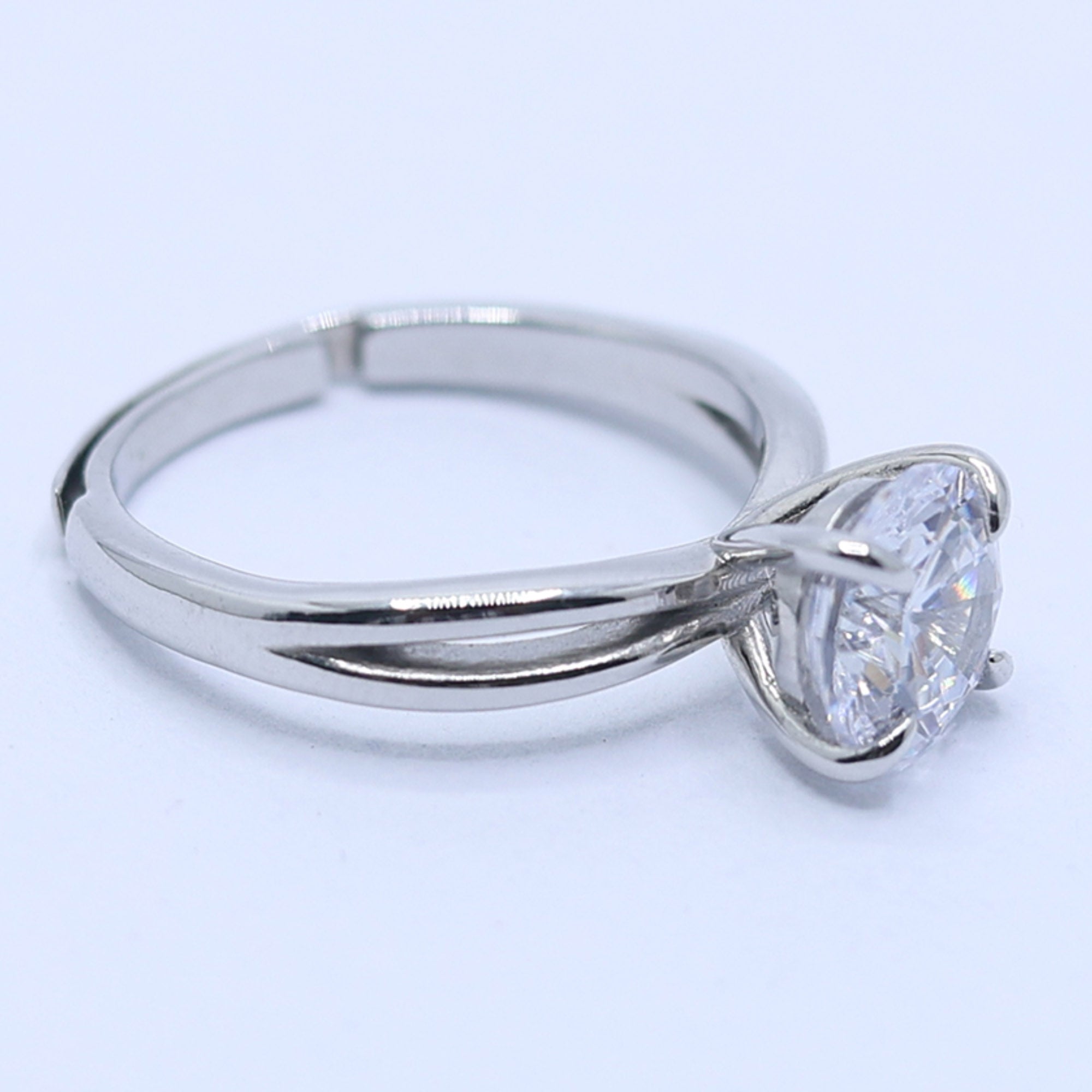 Brilliant Cut Solitaire Adjustable Ring