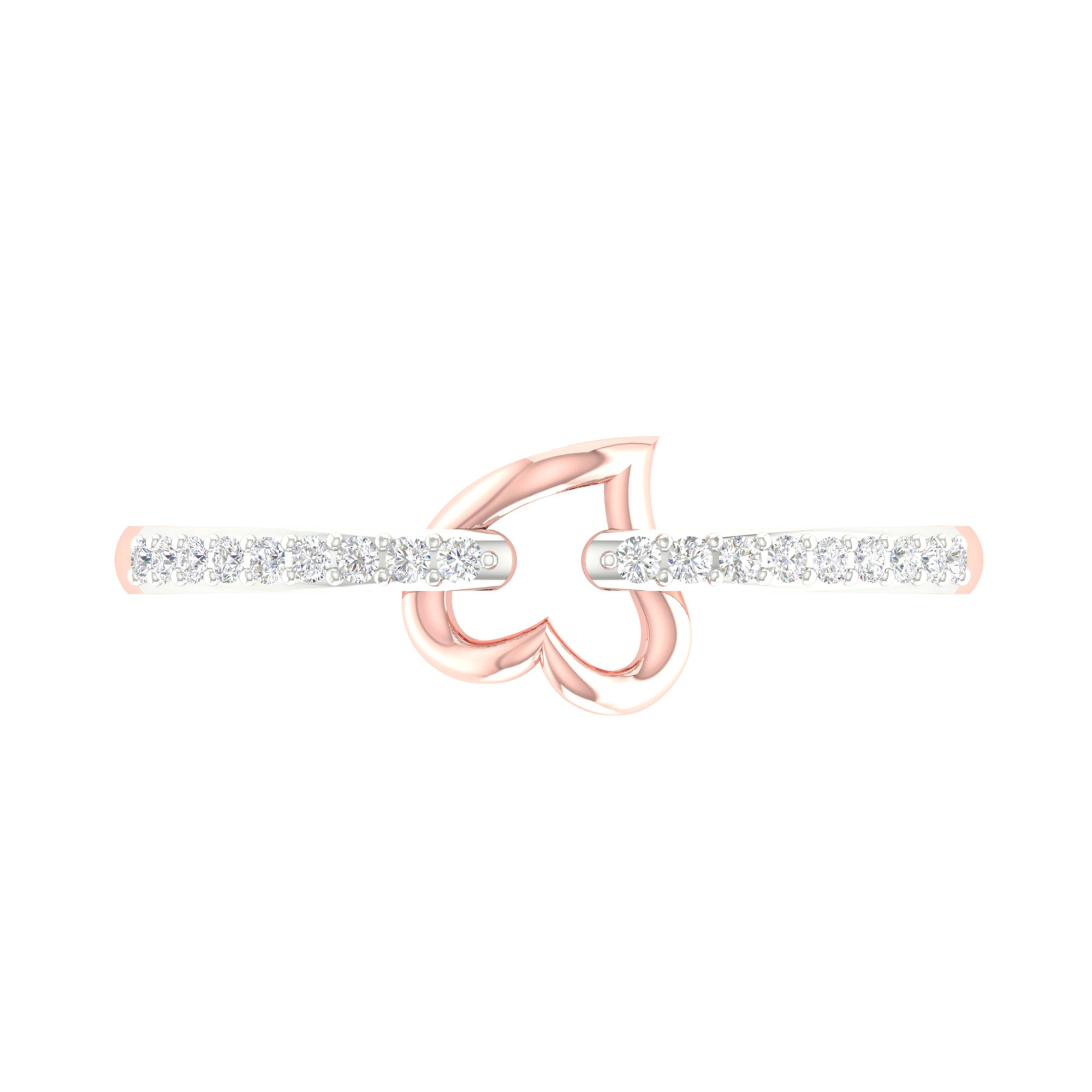 Elegant Open Heart Diamond Ring