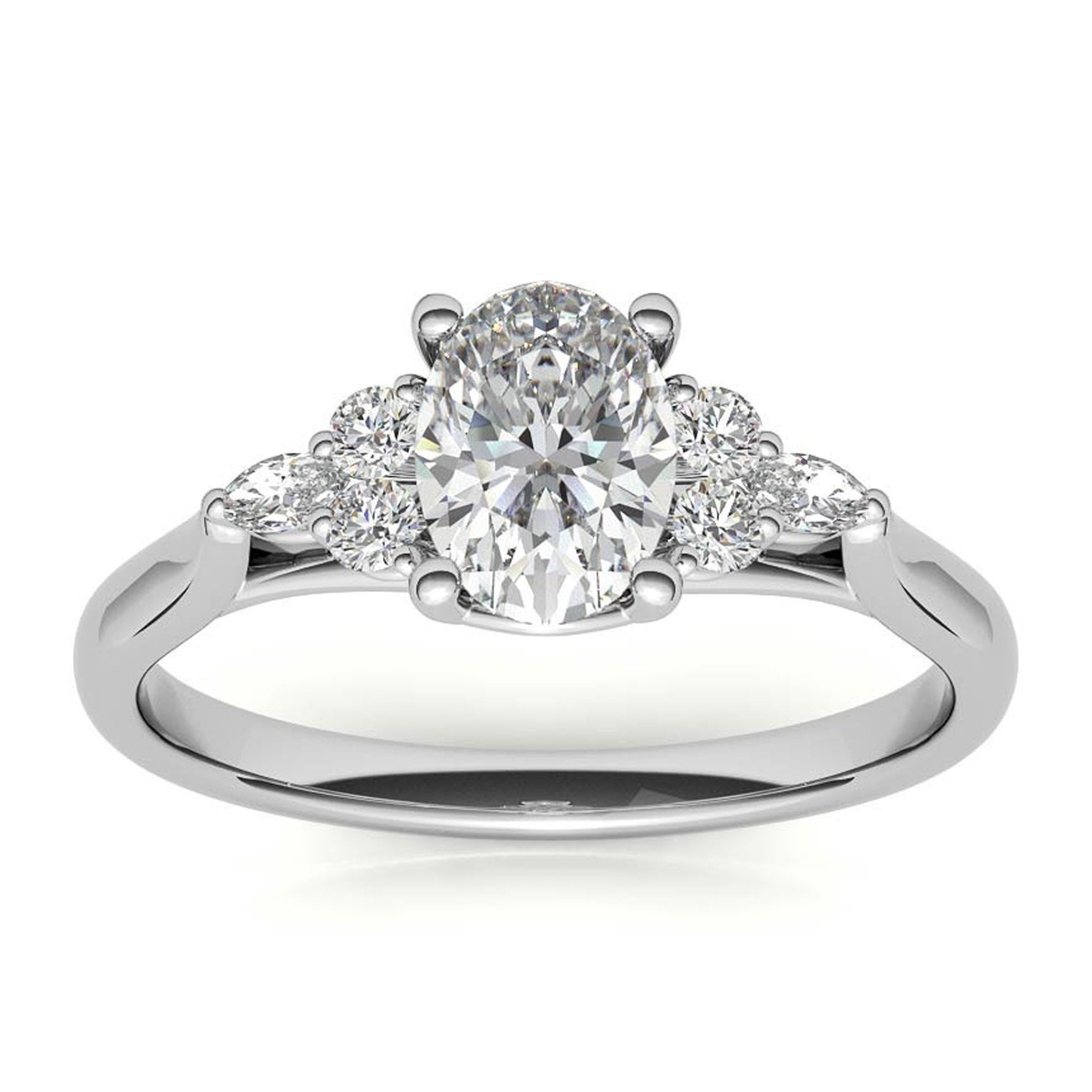 Stunning Adjustable Floral Cluster Ring - Sterling Silver with Elegant White Gold Plating