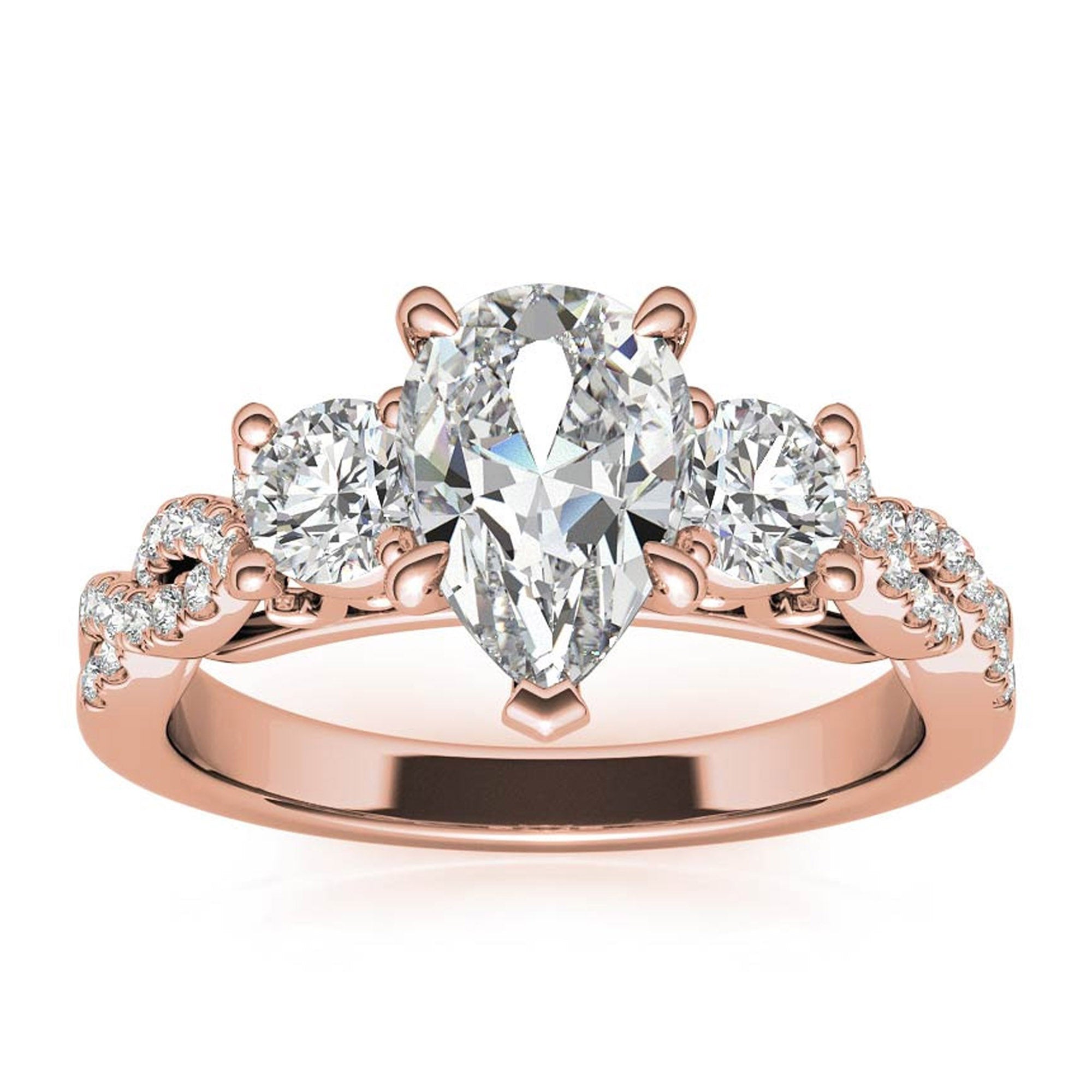 Silver Radiant Solitaire Twisted Ring