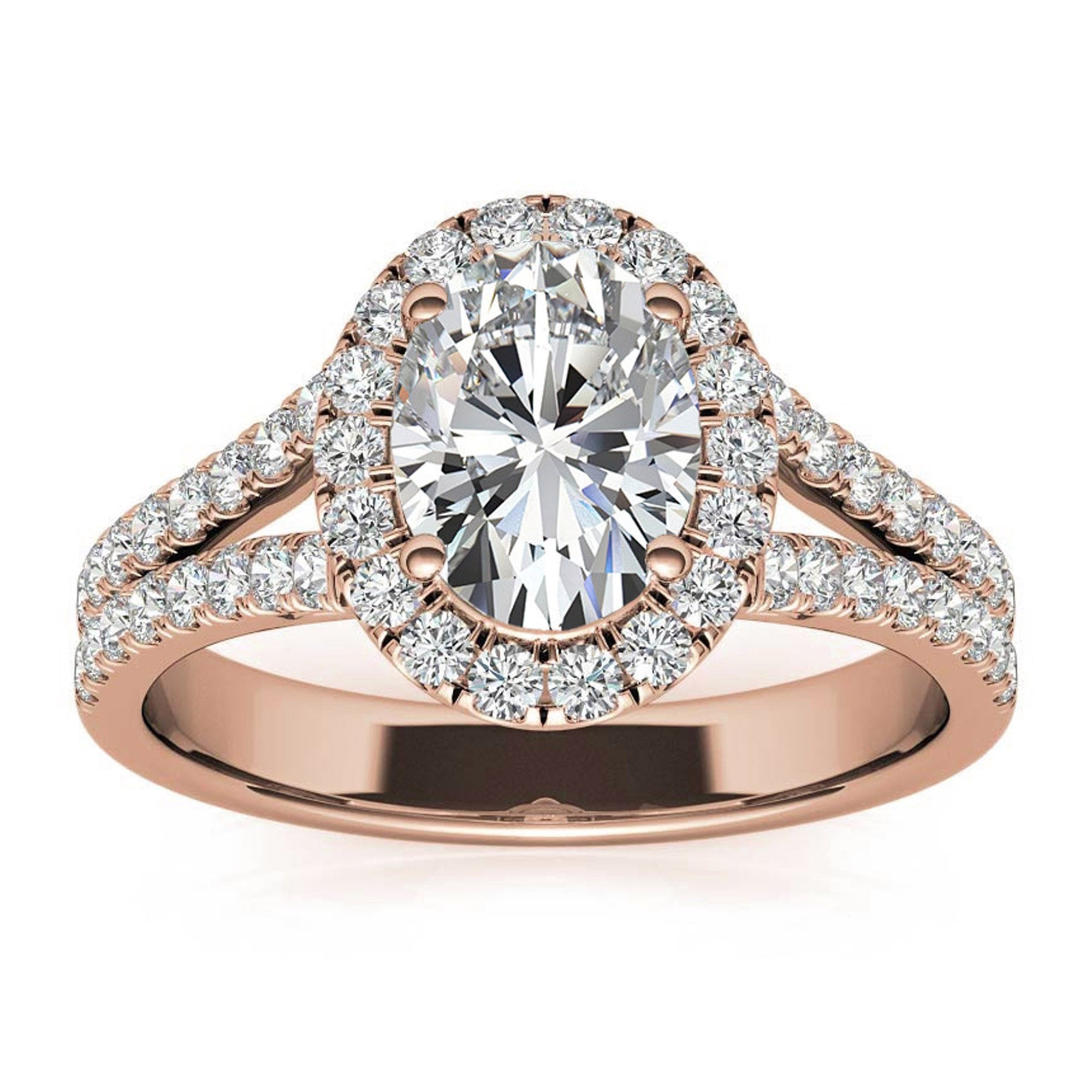Split Shank Rose Gold Adjustable Sterling Silver Elegant Engagement Ring For Women