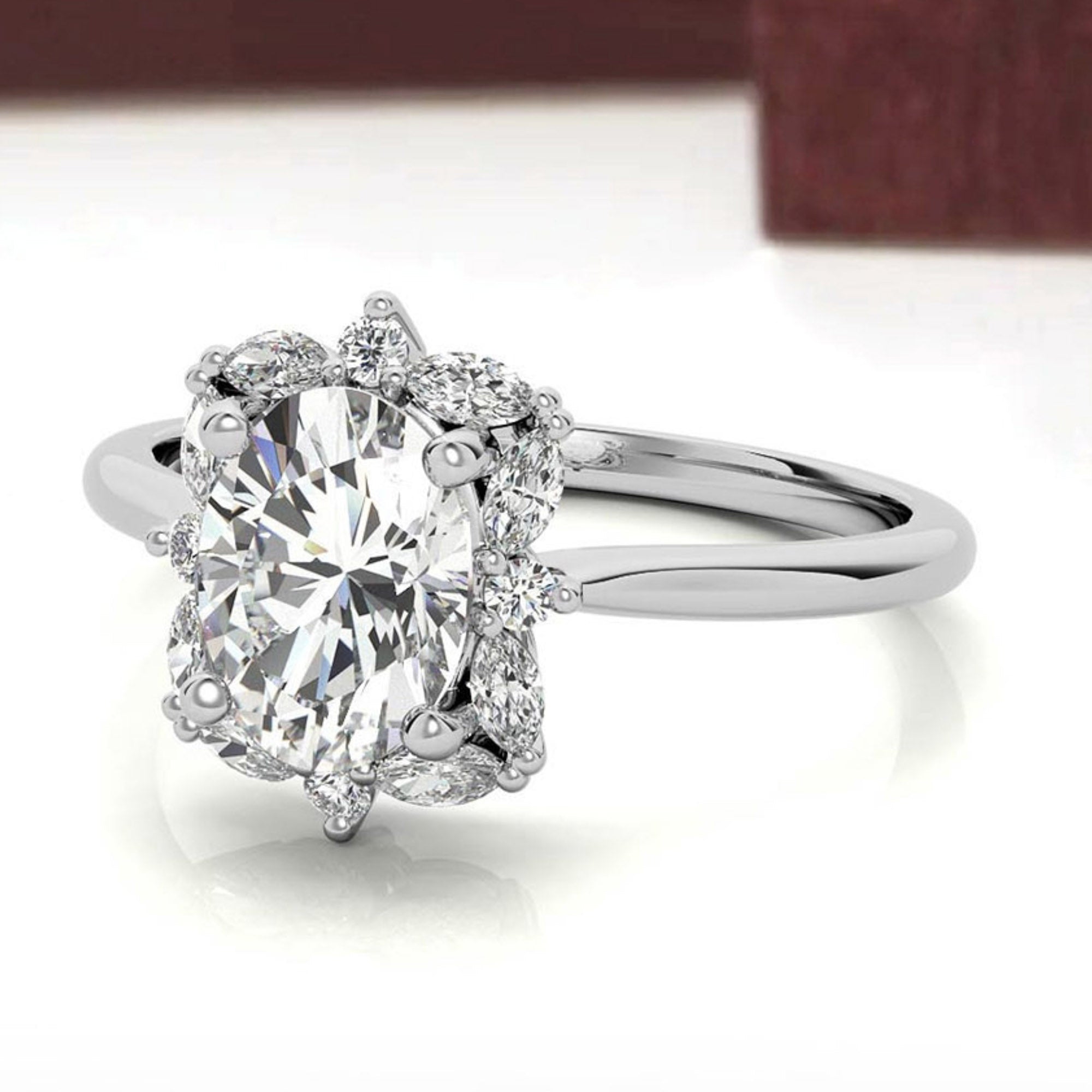 Silver Radiant Halo Ring