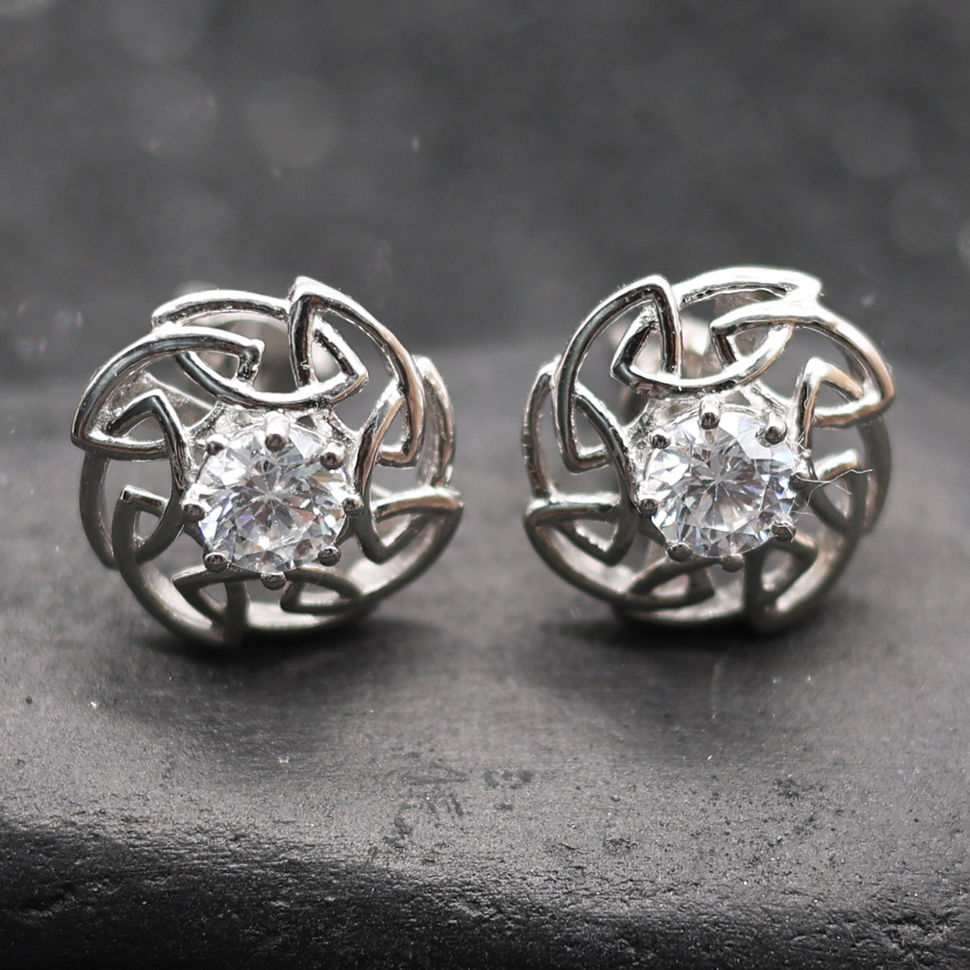 Elegant Openwork Diamond Stud Earrings