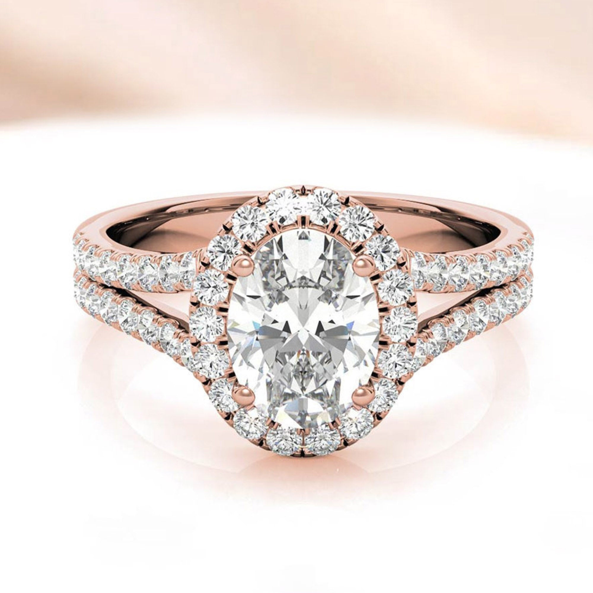 Split Shank Rose Gold Adjustable Sterling Silver Elegant Engagement Ring For Women