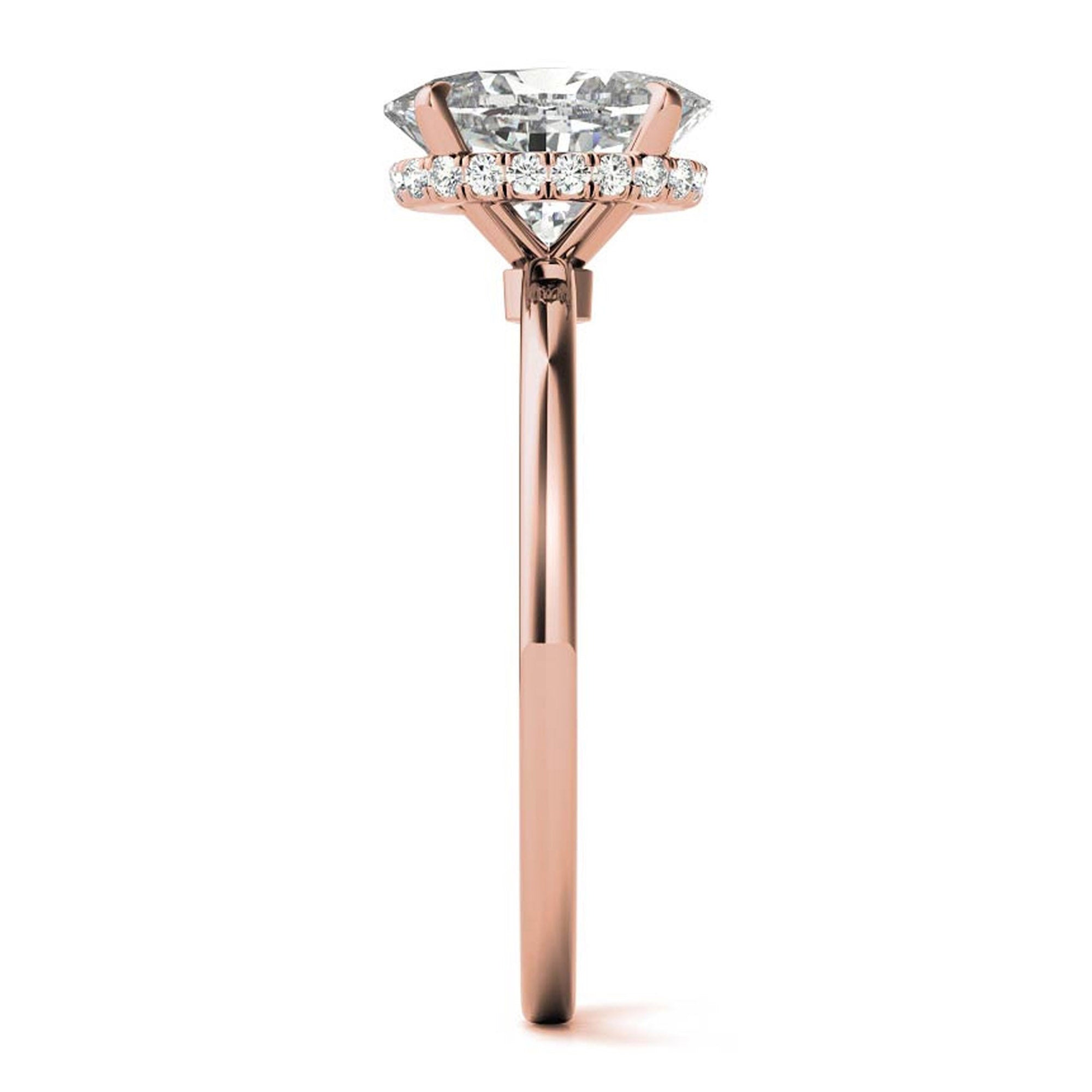 Sterling Silver Oval-Cut Solitaire Rose Gold Minimalist Engagement Ring for Women