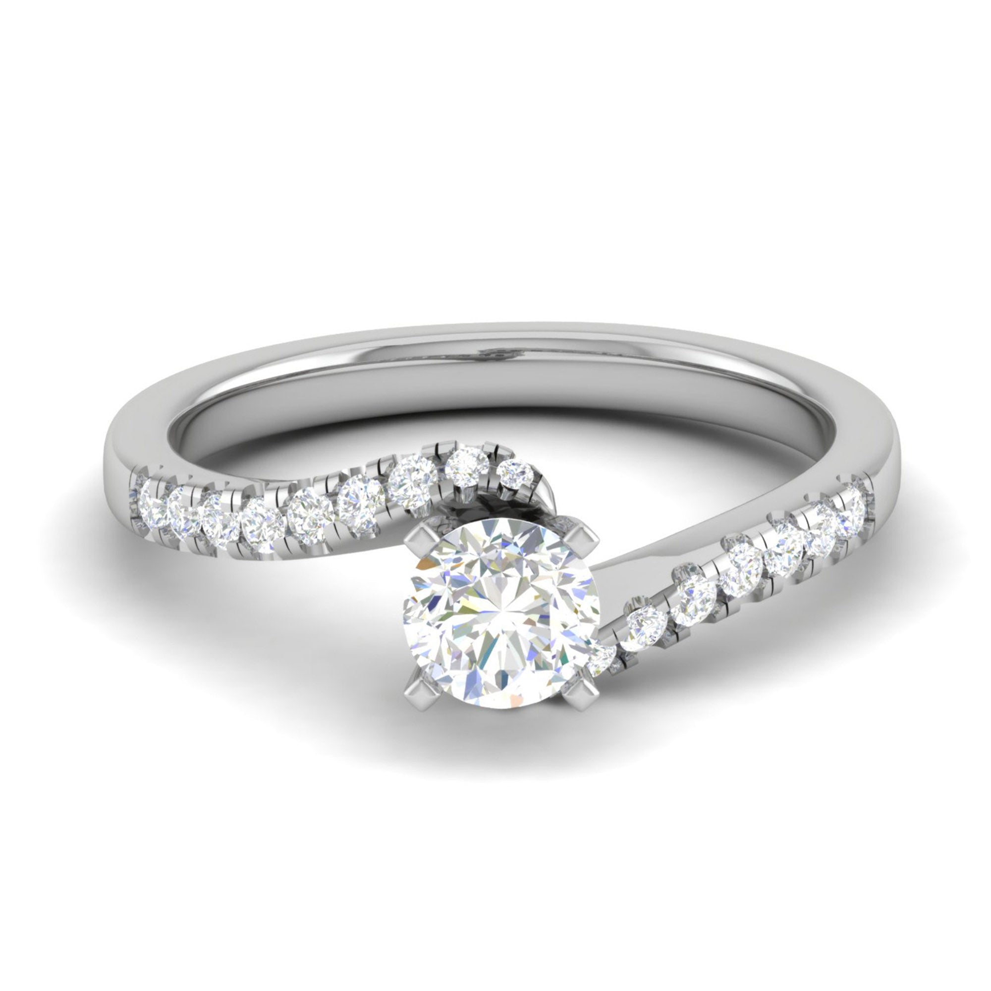 Bypass Solitaire Diamond Ring