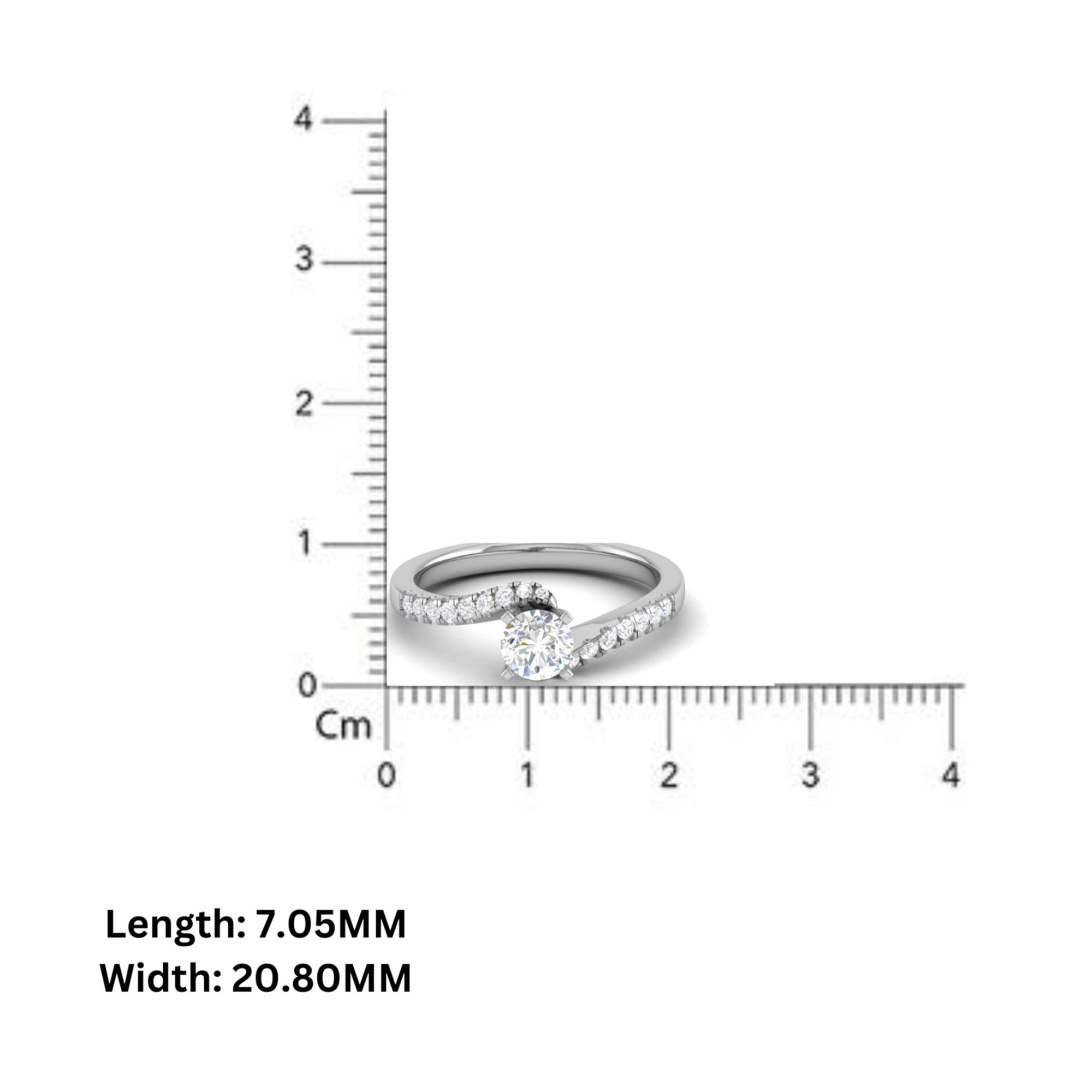 Bypass Solitaire Diamond Ring