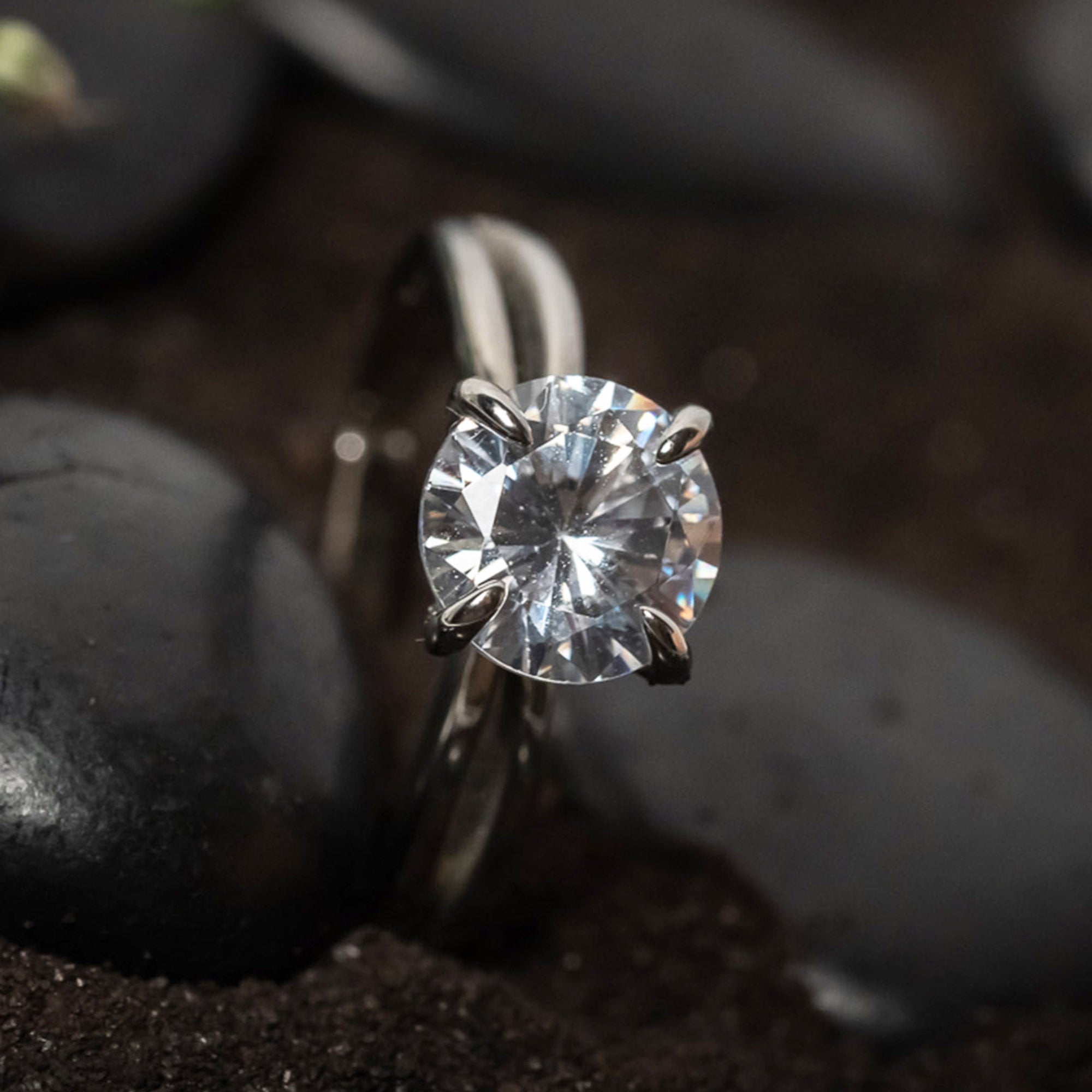 Brilliant Cut Solitaire Adjustable Ring