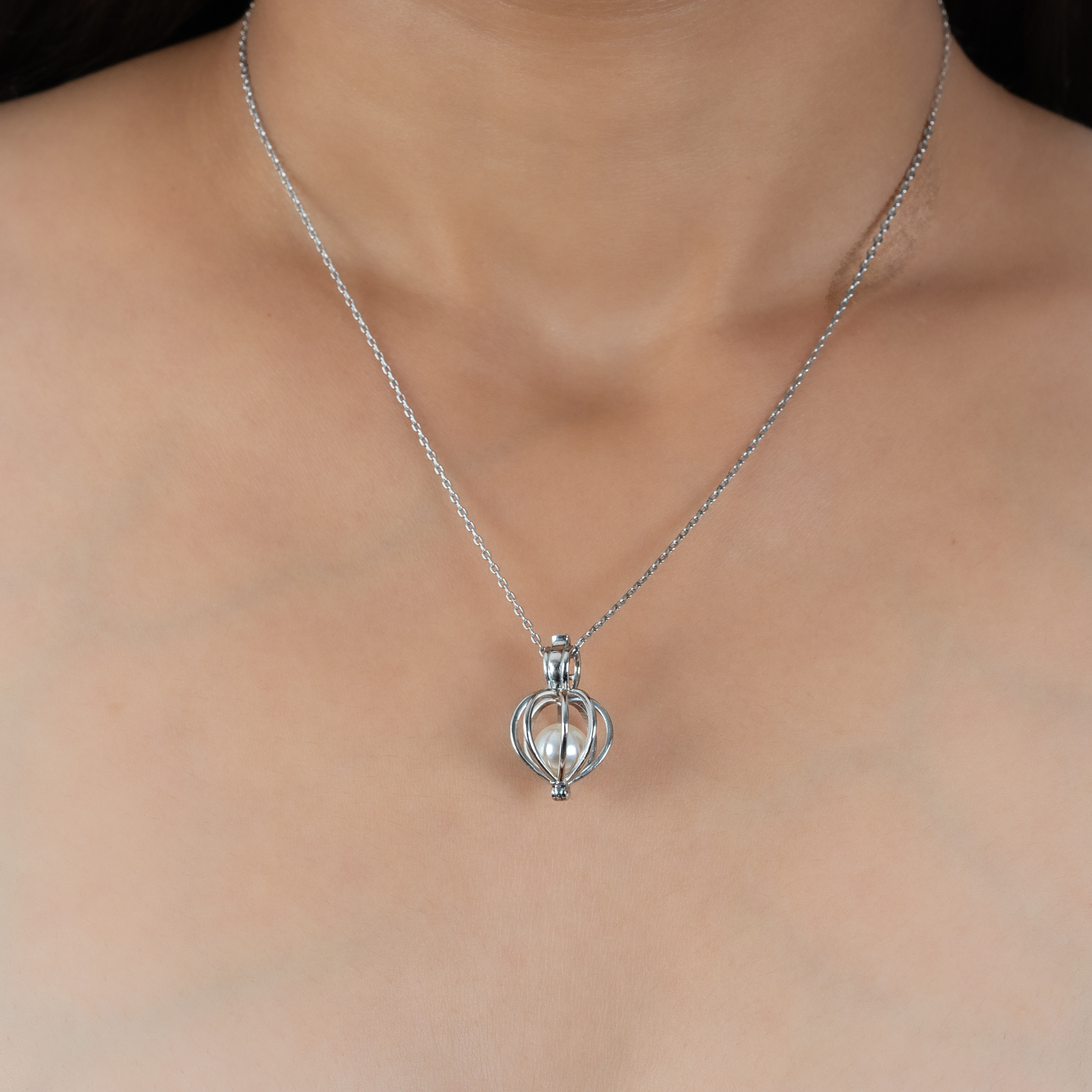 Enclosed Pearl Charm Pendant
