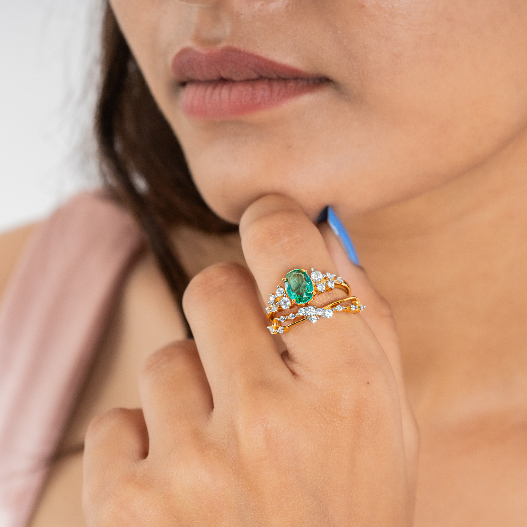 Stackable Green Shine Ring