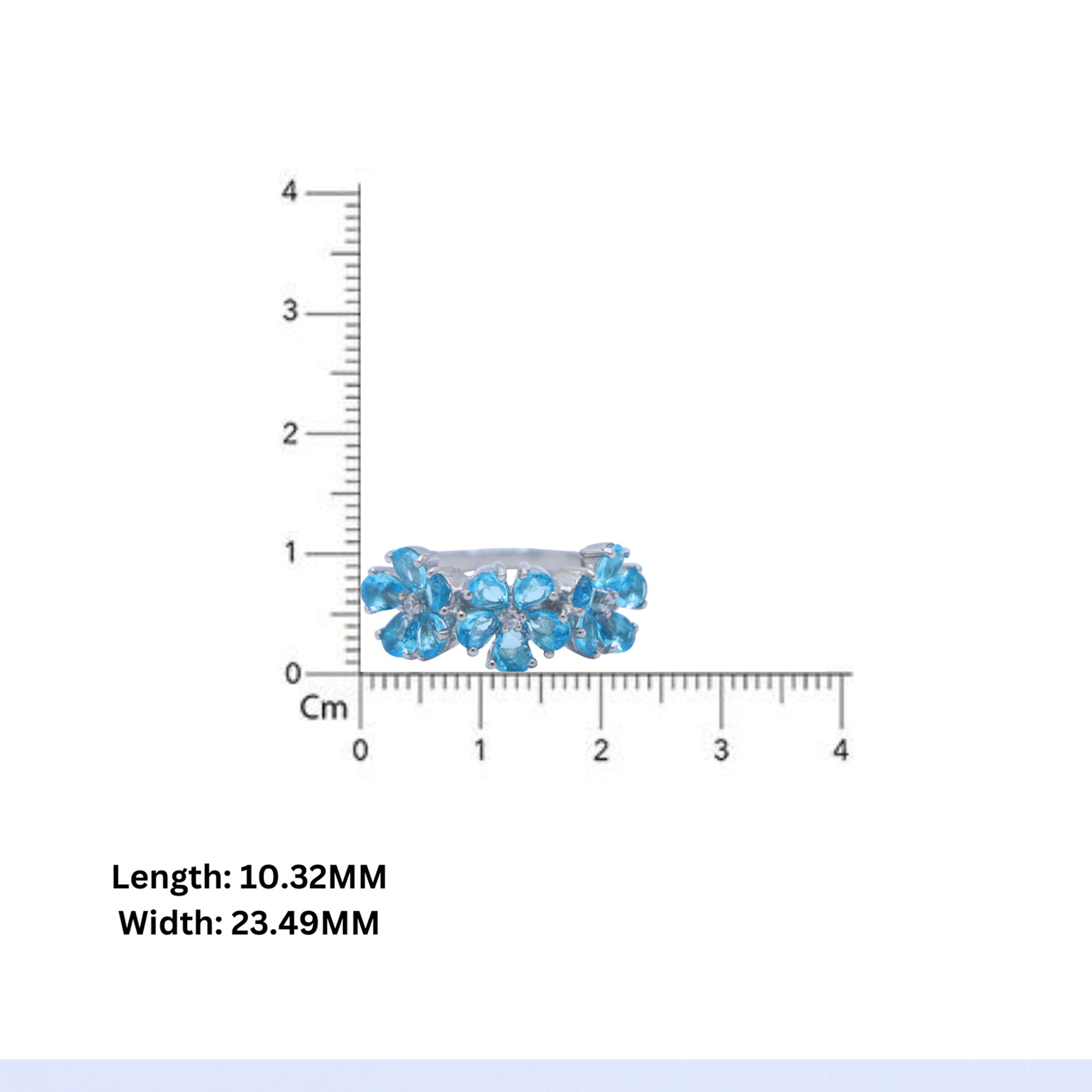 Blue Topaz Floral Ring