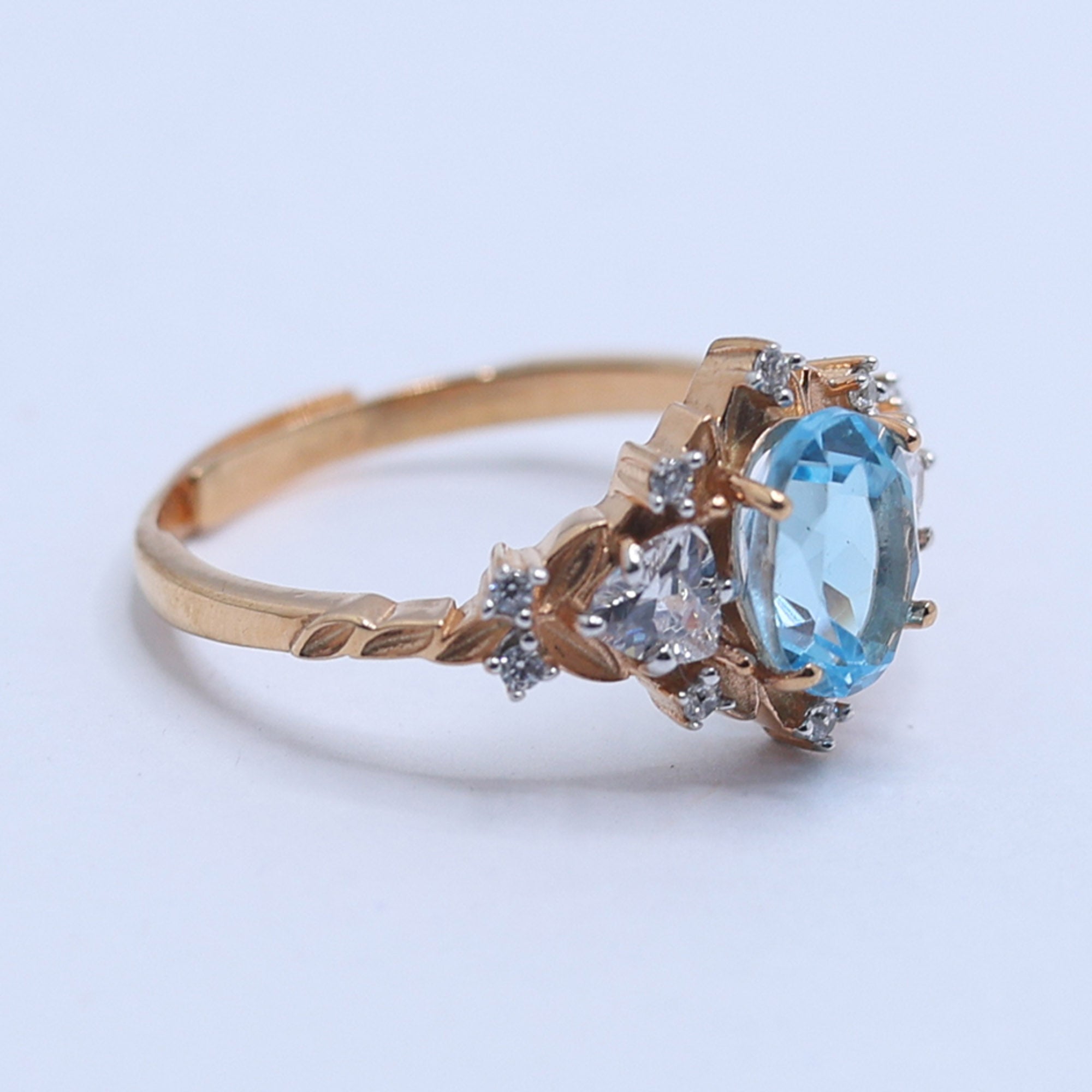 Golden Aura Aquamarine Ring